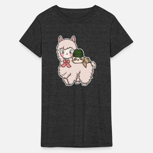 Cute Sloth lying on an Adorable Llama