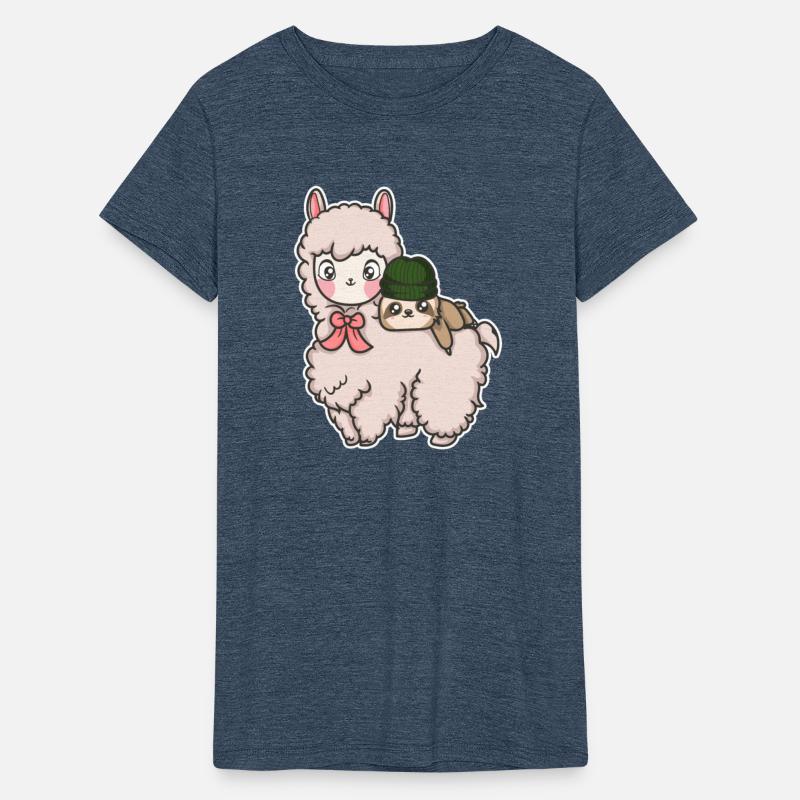 Cute Sloth lying on an Adorable Llama