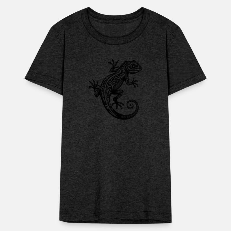 Cute Tribal Tattoo Gecko On The Wall