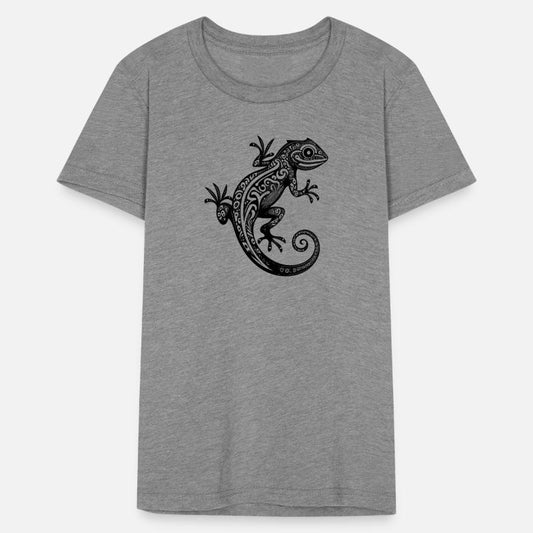 Cute Tribal Tattoo Gecko On The Wall