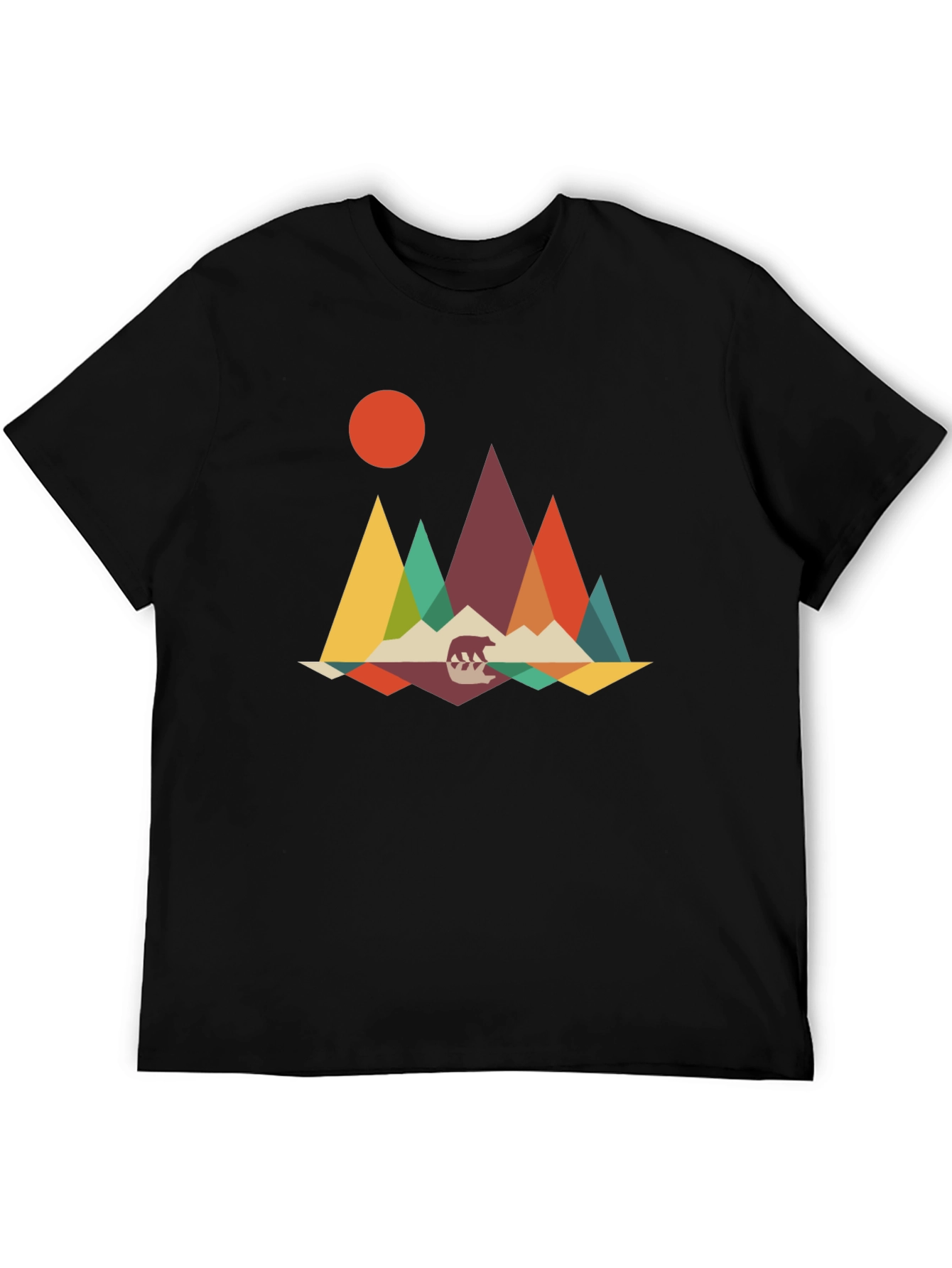 Geometric Mountain Bear Graphic Tee
