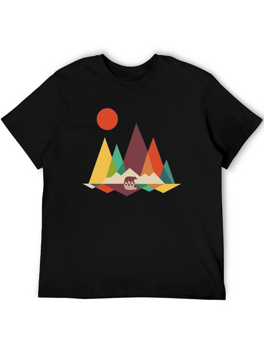 Geometric Mountain Bear Graphic Tee