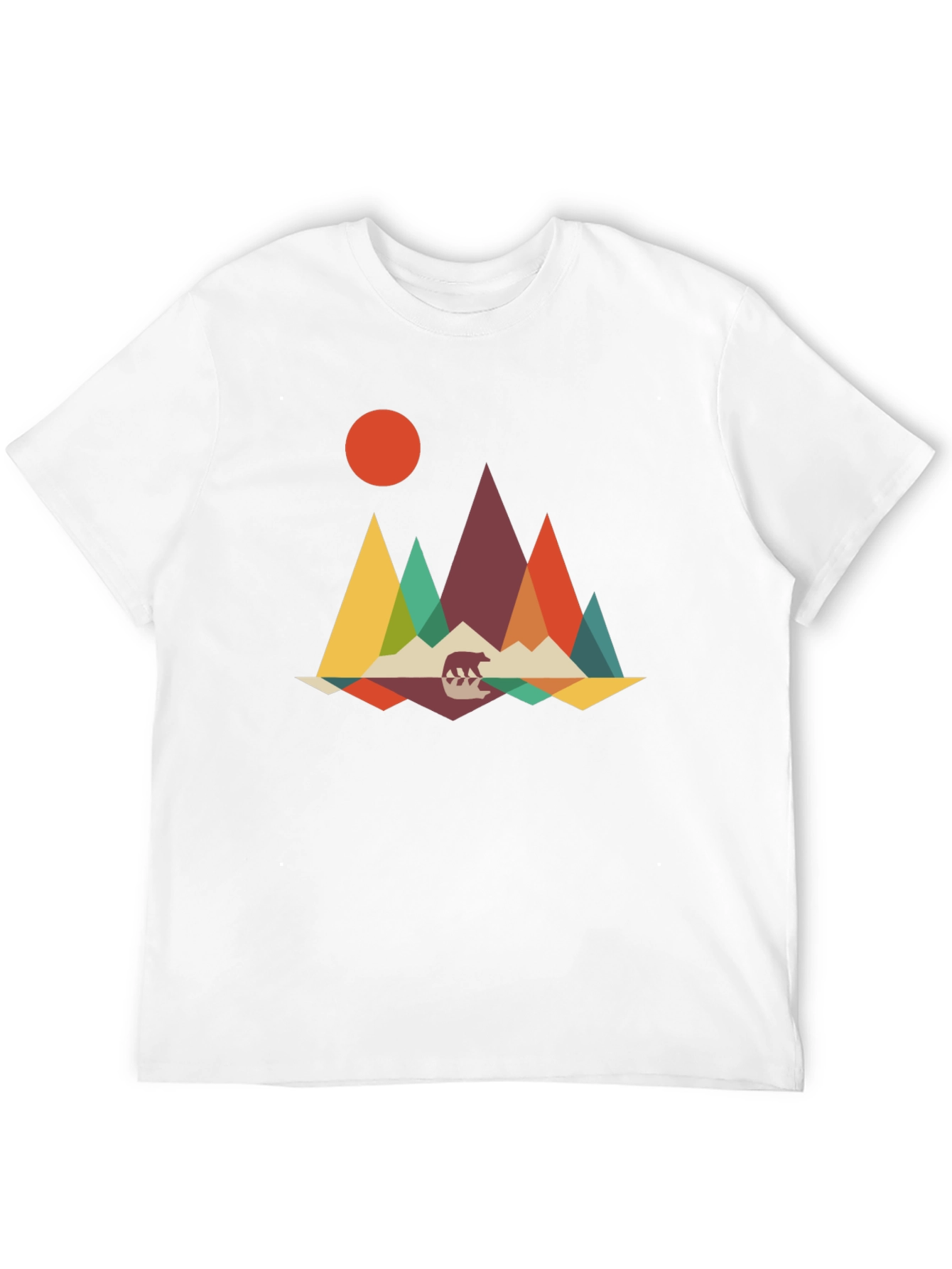 Geometric Mountain Bear Graphic Tee
