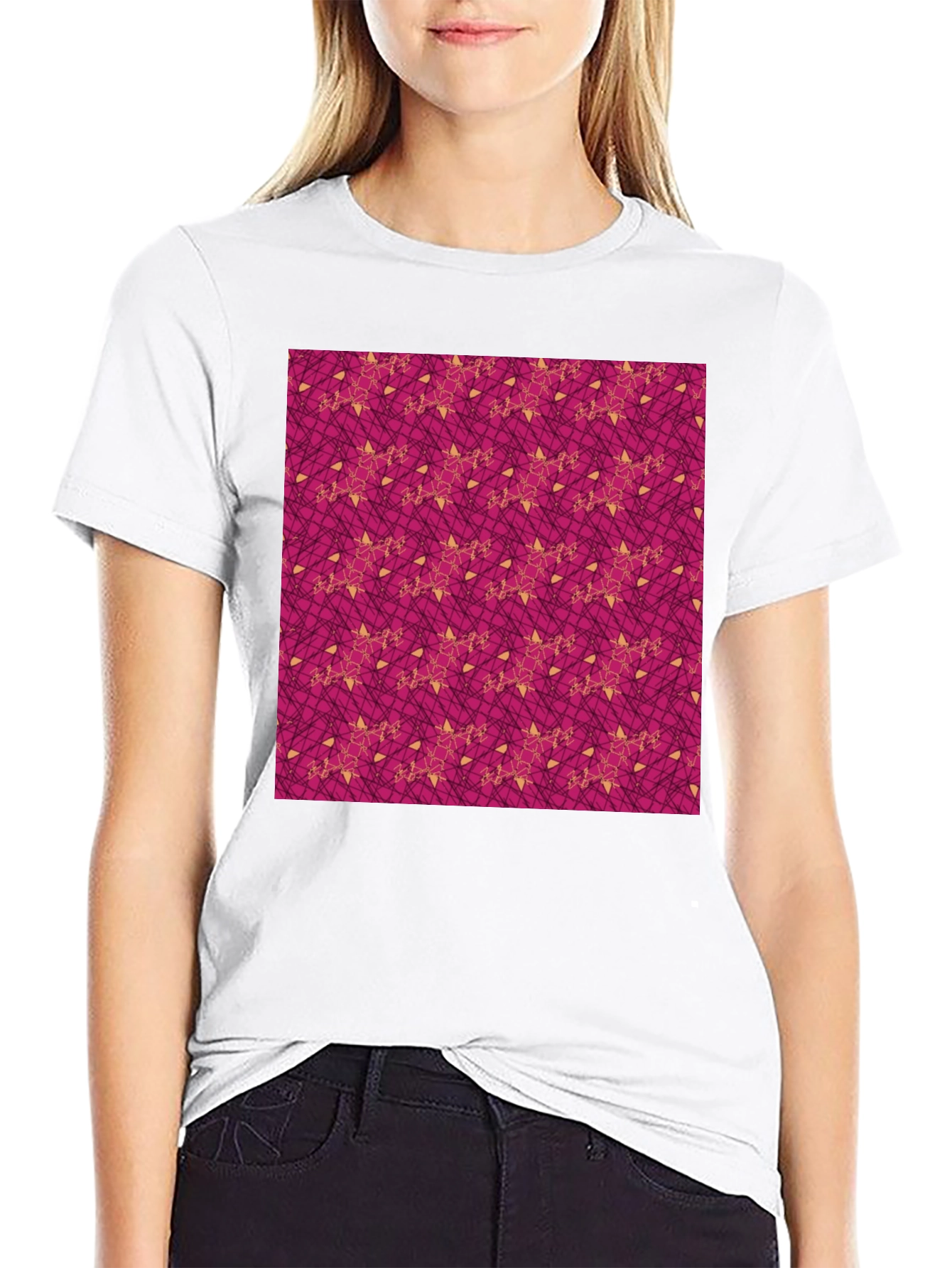 Patterned Black T-Shirt