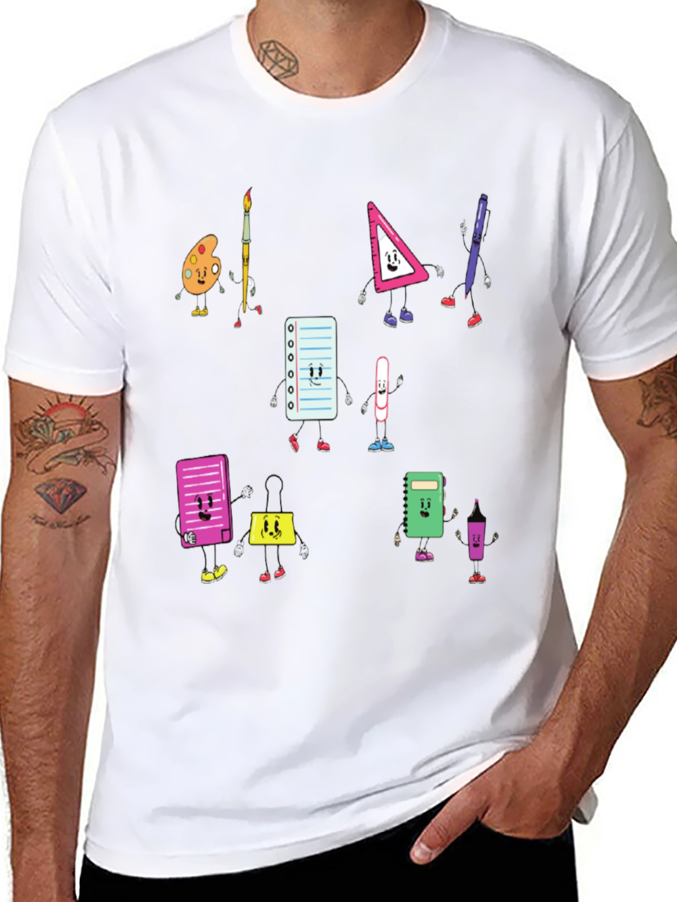 Cartoon School Supply T-Shirt: Back to School Style