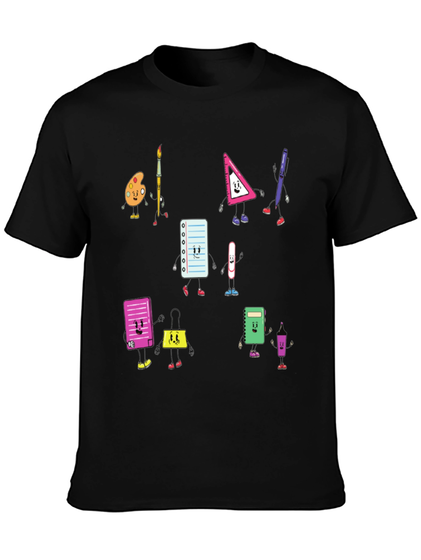 Cartoon School Supply T-Shirt: Back to School Style