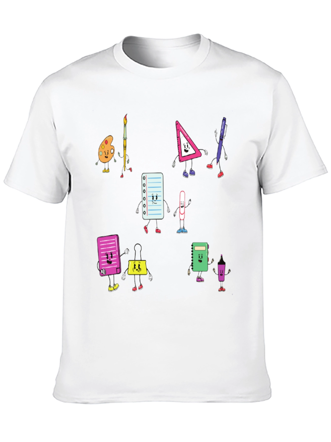 Cartoon School Supply T-Shirt: Back to School Style