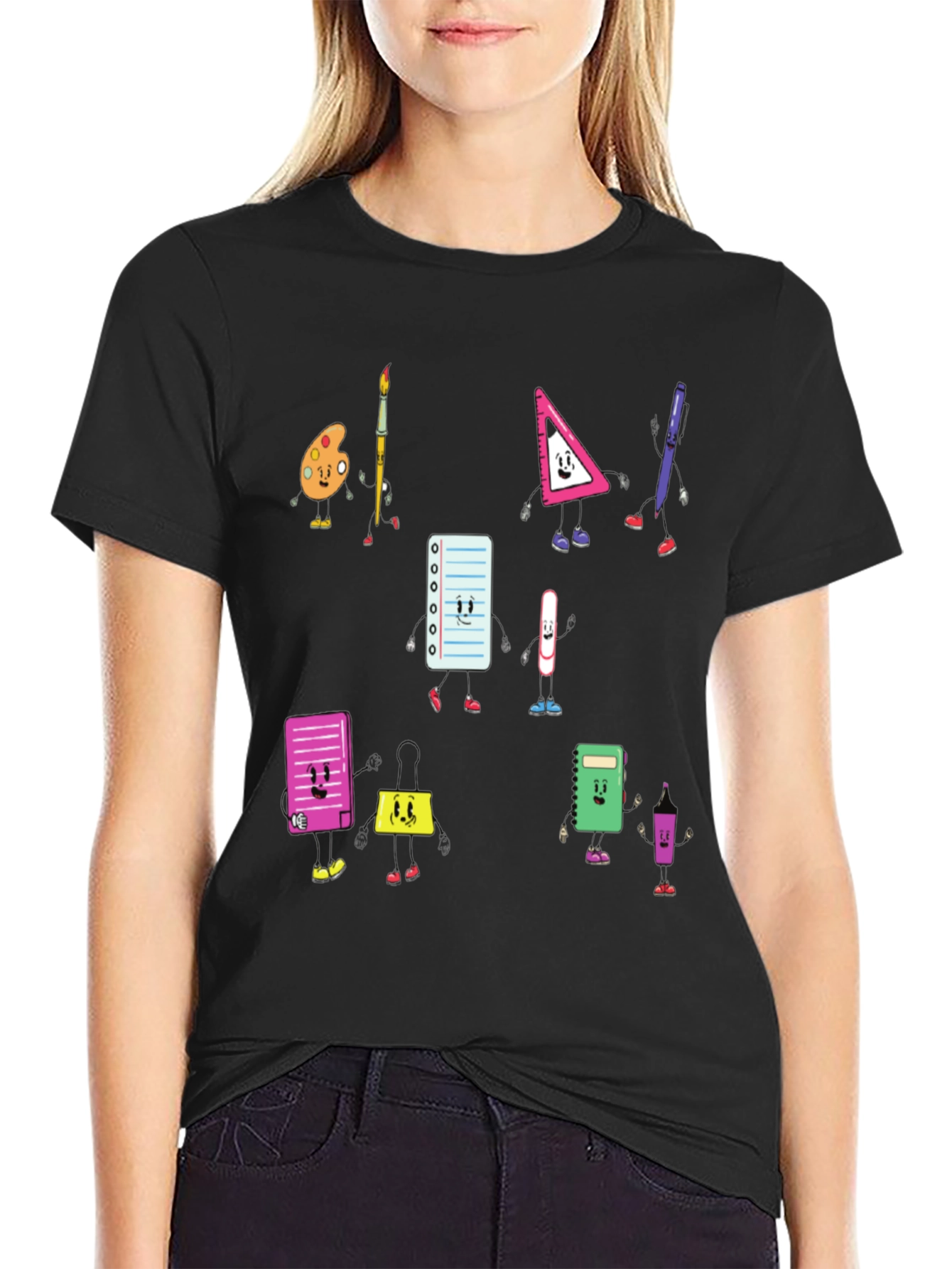 Cartoon School Supply T-Shirt: Back to School Style