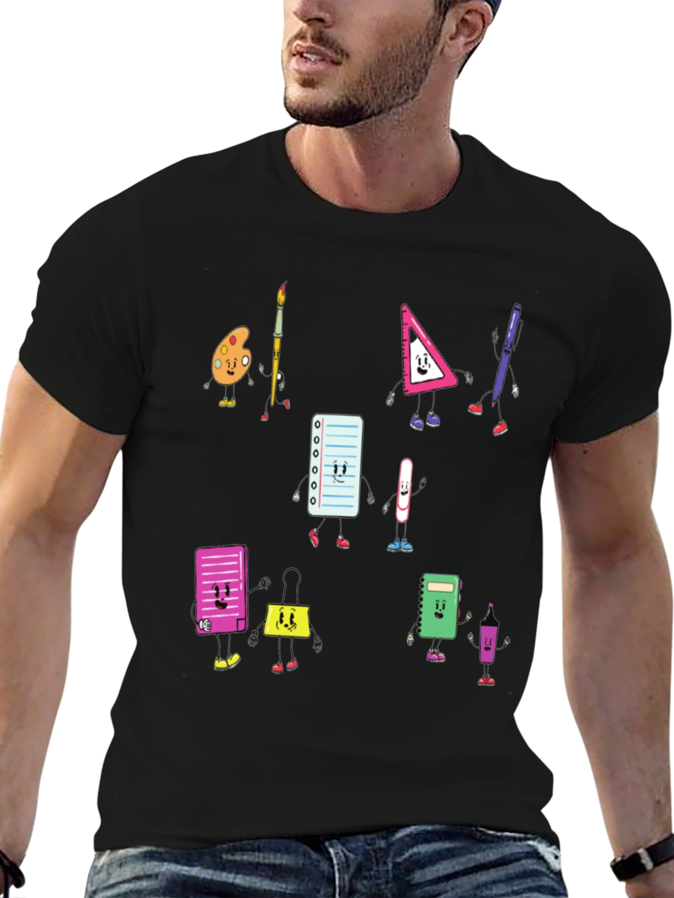 Cartoon School Supply T-Shirt: Back to School Style