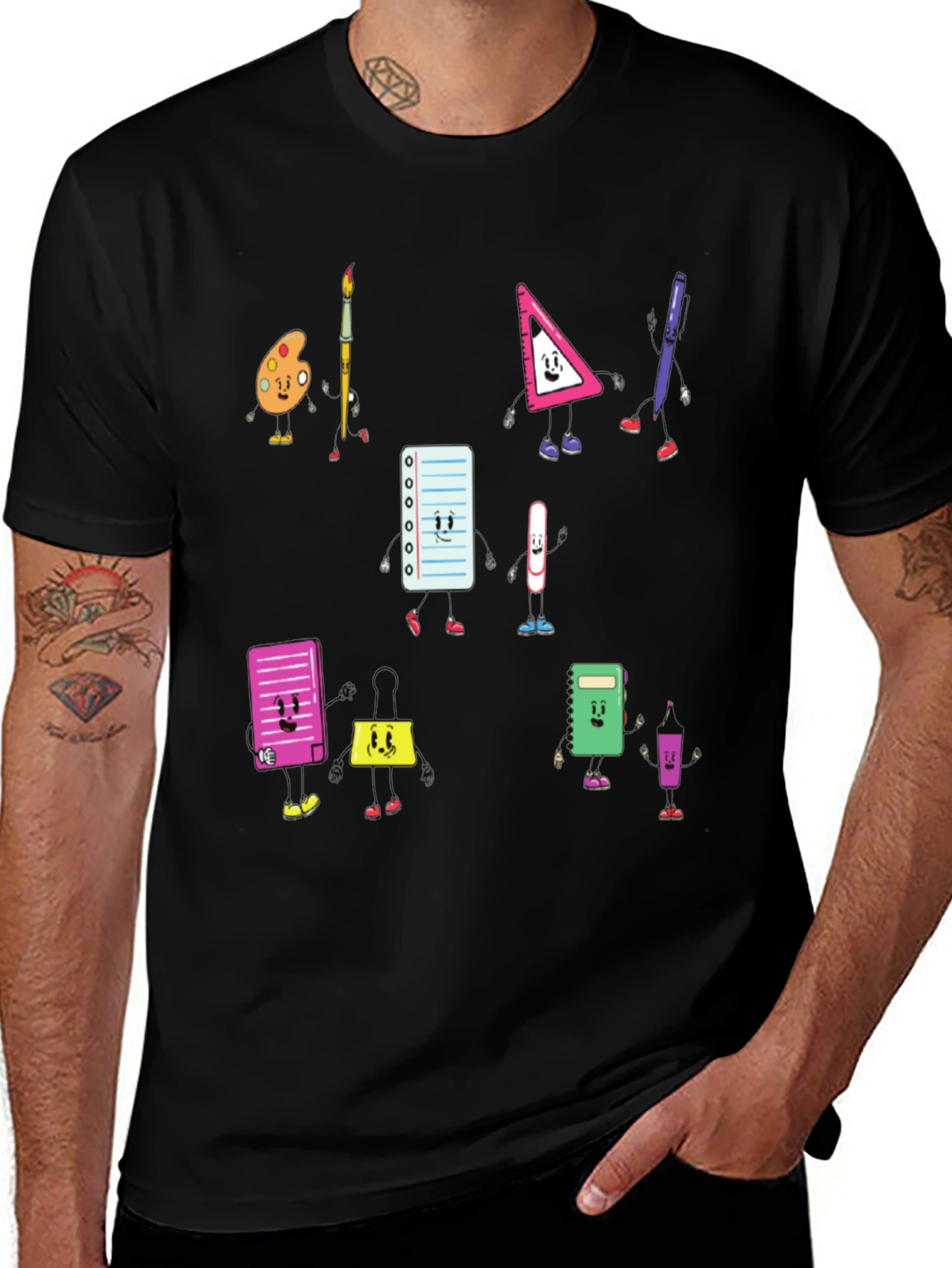 Cartoon School Supply T-Shirt: Back to School Style