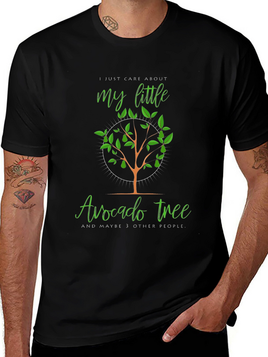 Avocado Tree Graphic Tee -  I Care About My Little Avocado Tree