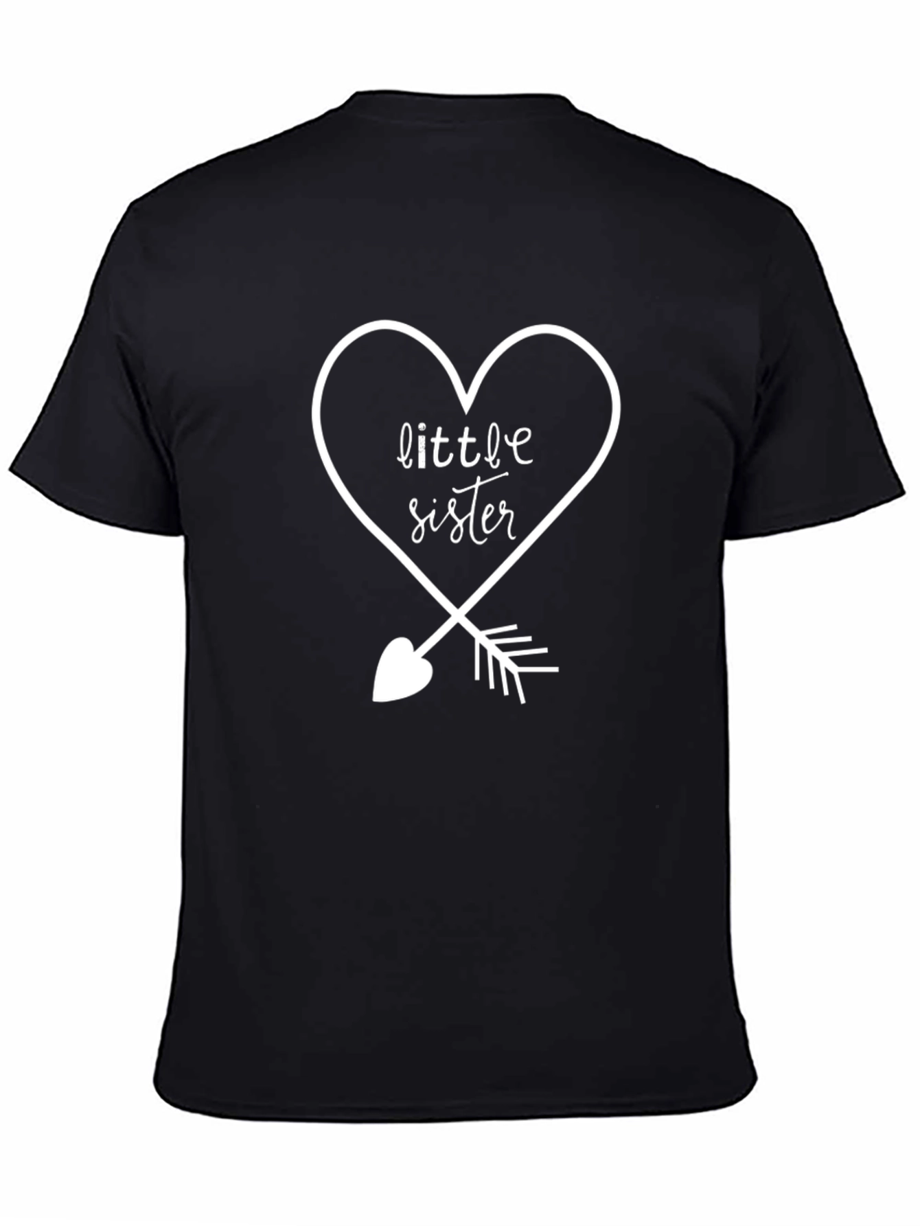 Little Sister Heart Arrow T-Shirt - Black