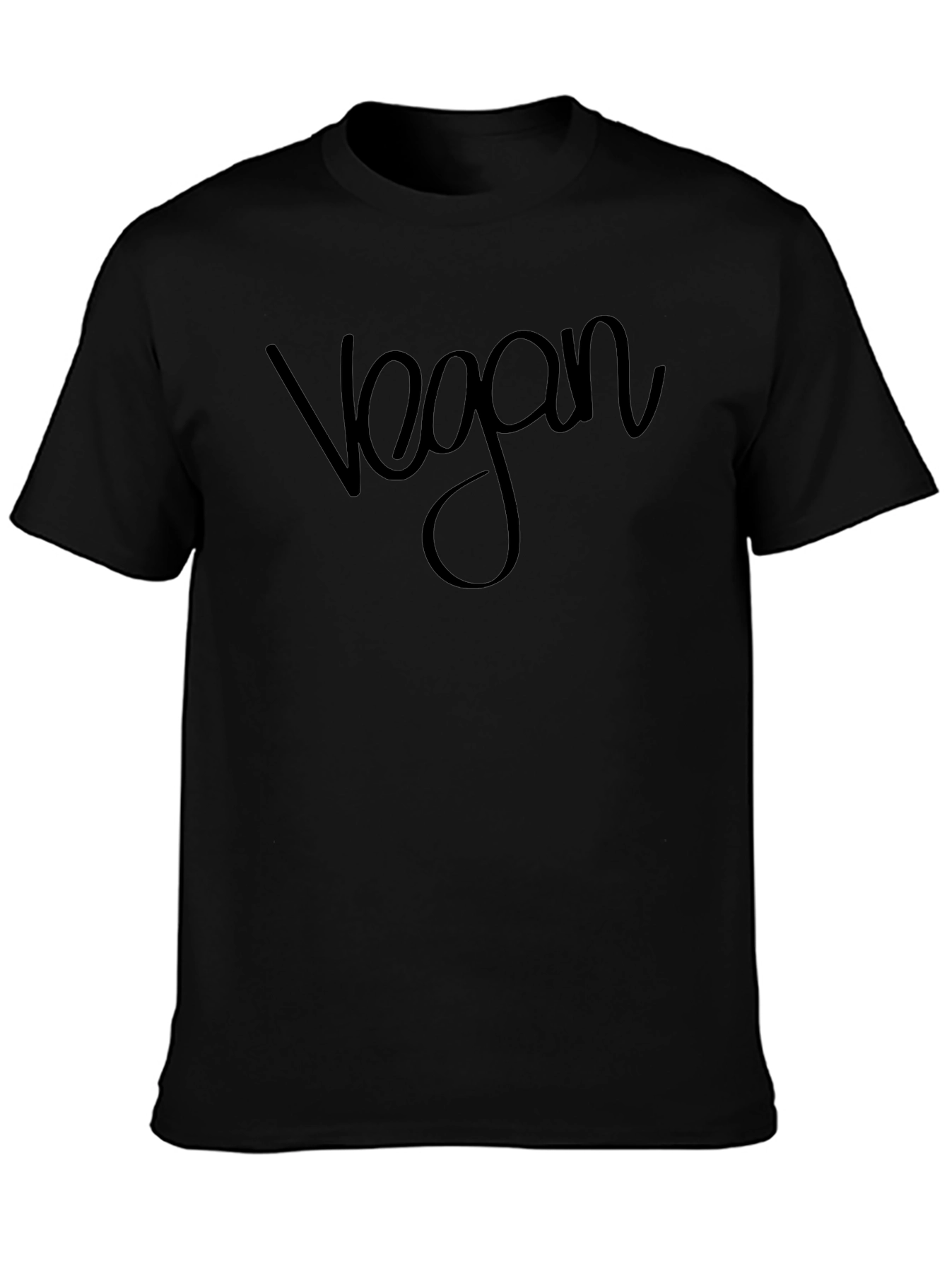 Vegan T-Shirt - Black Crew Neck
