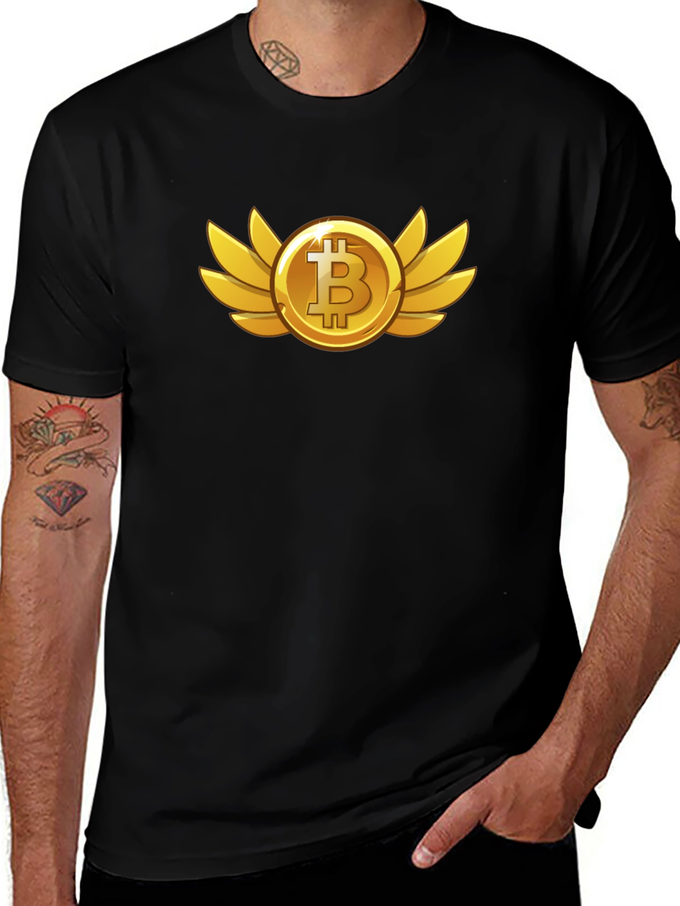 Bitcoin Wings Graphic Tee - Crypto Fan Apparel