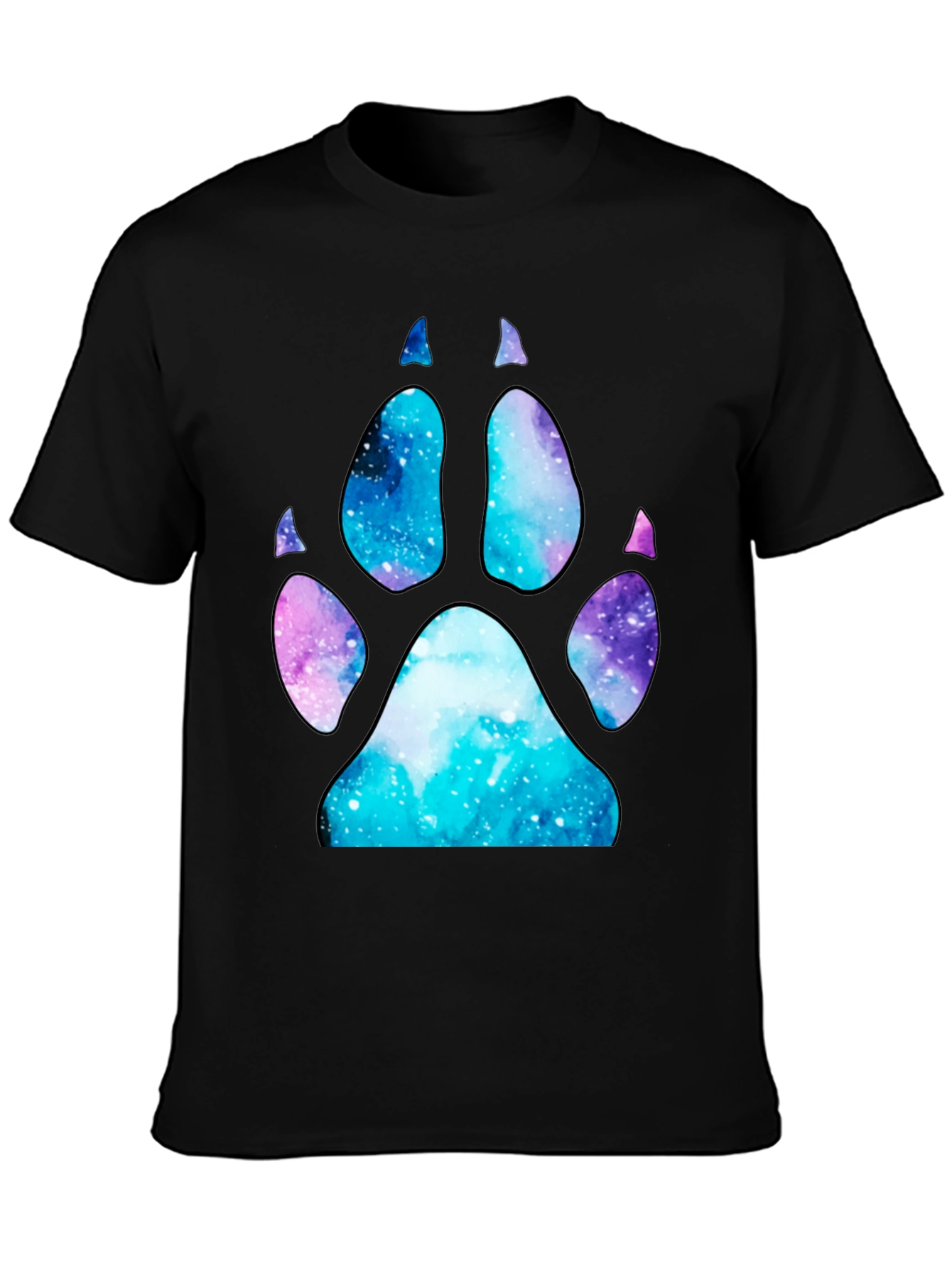 Galaxy Paw Print T-Shirt - Stylish Space Design