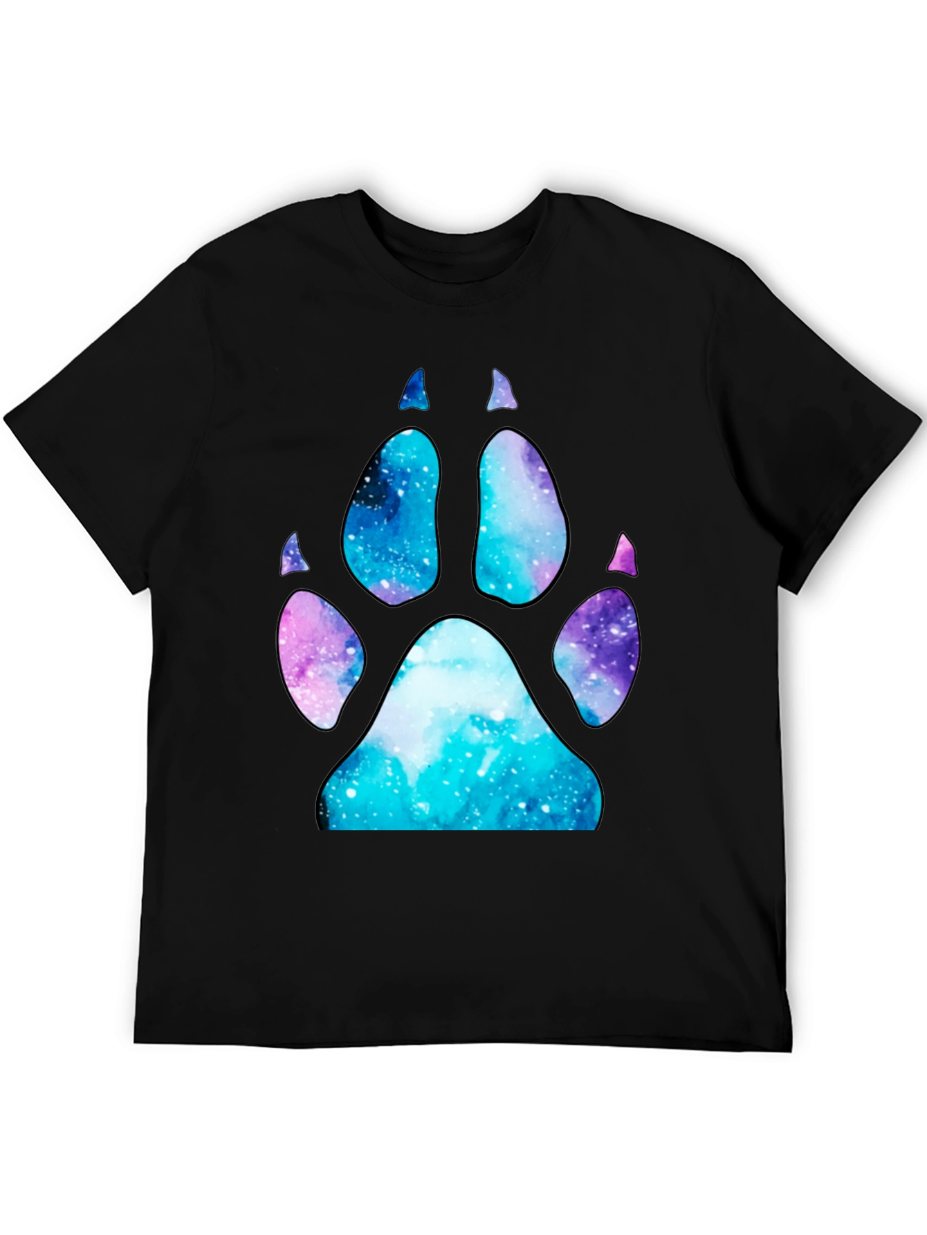Galaxy Paw Print T-Shirt - Stylish Space Design