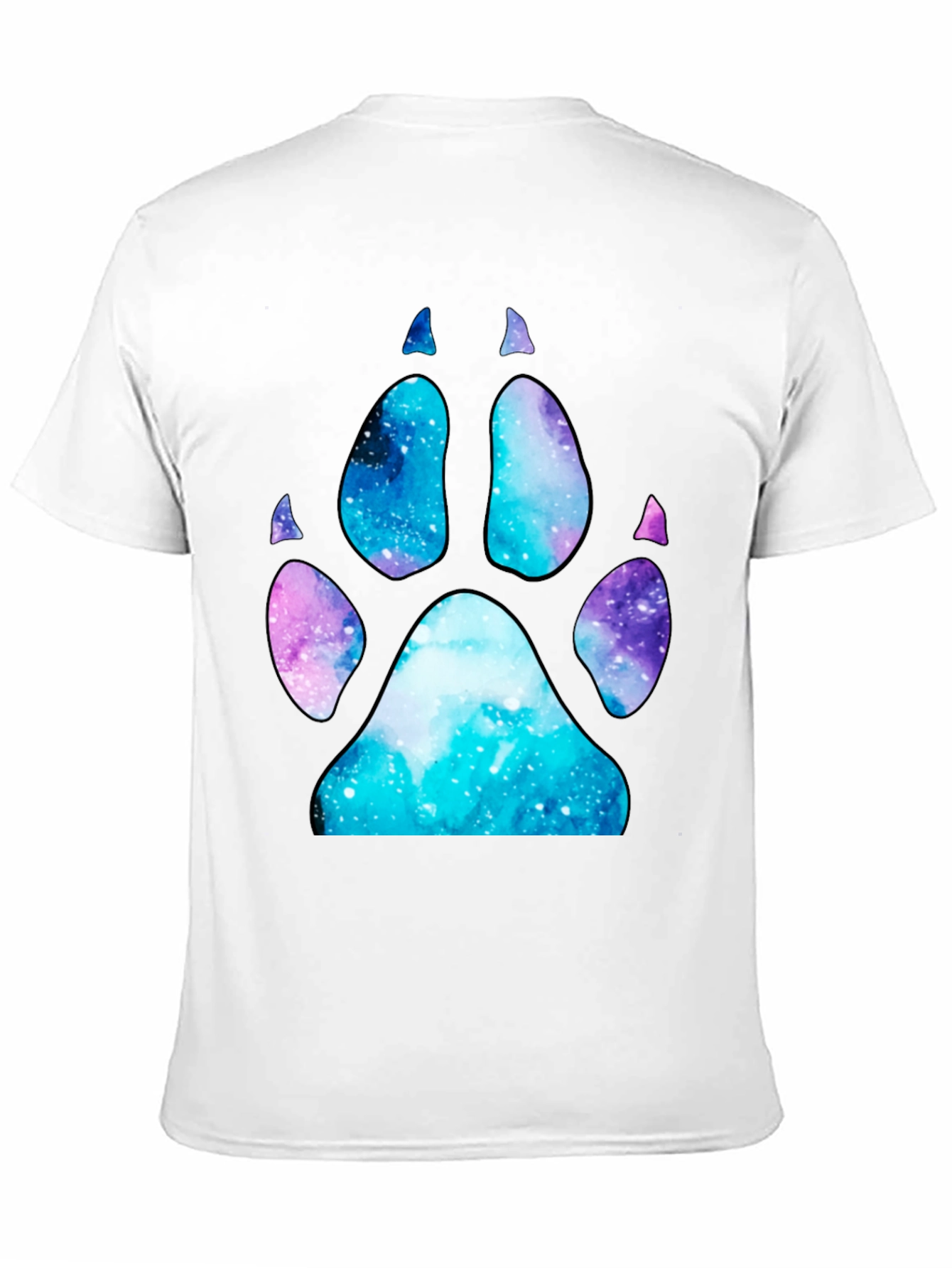 Galaxy Paw Print T-Shirt - Stylish Space Design