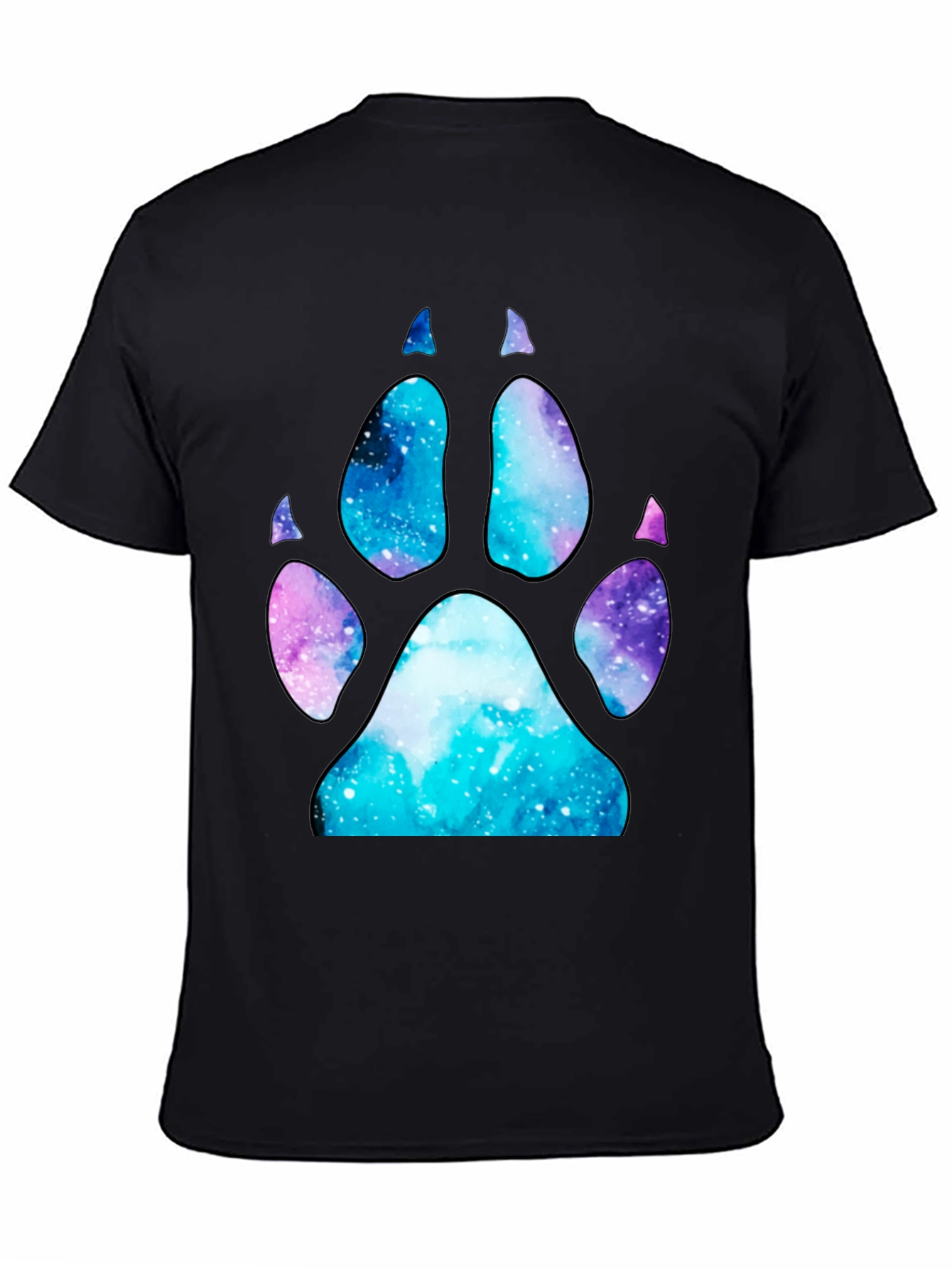 Galaxy Paw Print T-Shirt - Stylish Space Design