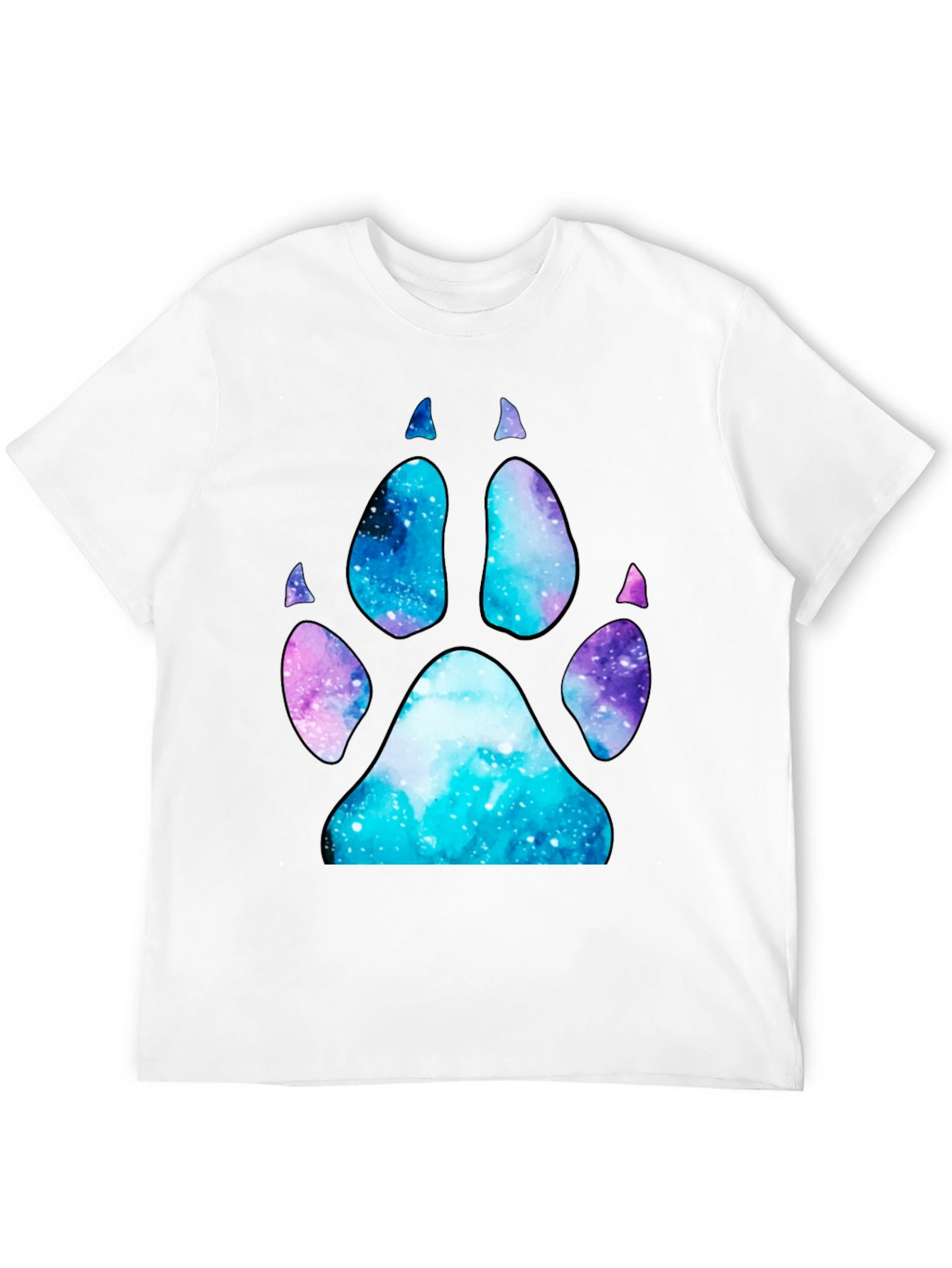 Galaxy Paw Print T-Shirt - Stylish Space Design