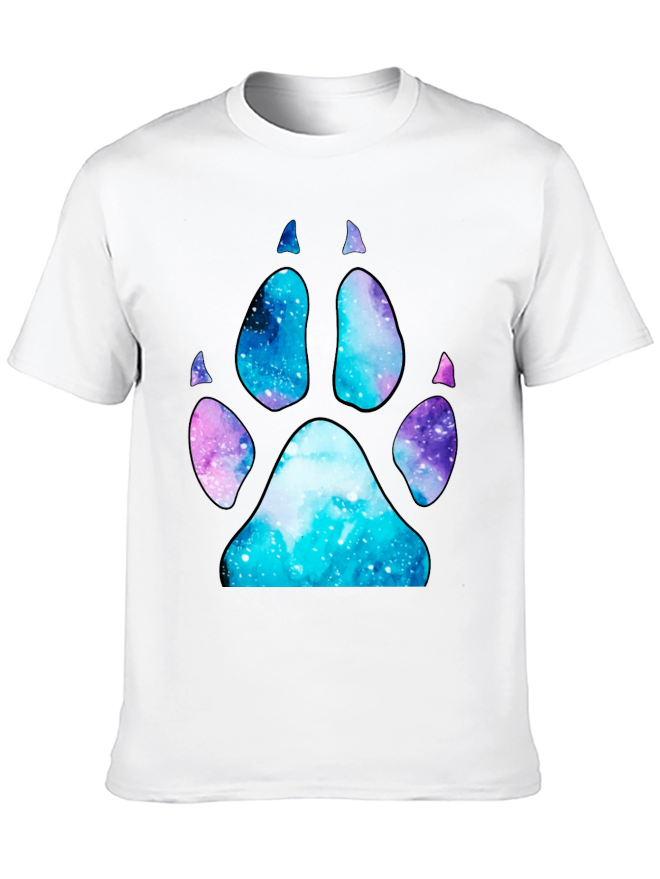Galaxy Paw Print T-Shirt - Stylish Space Design