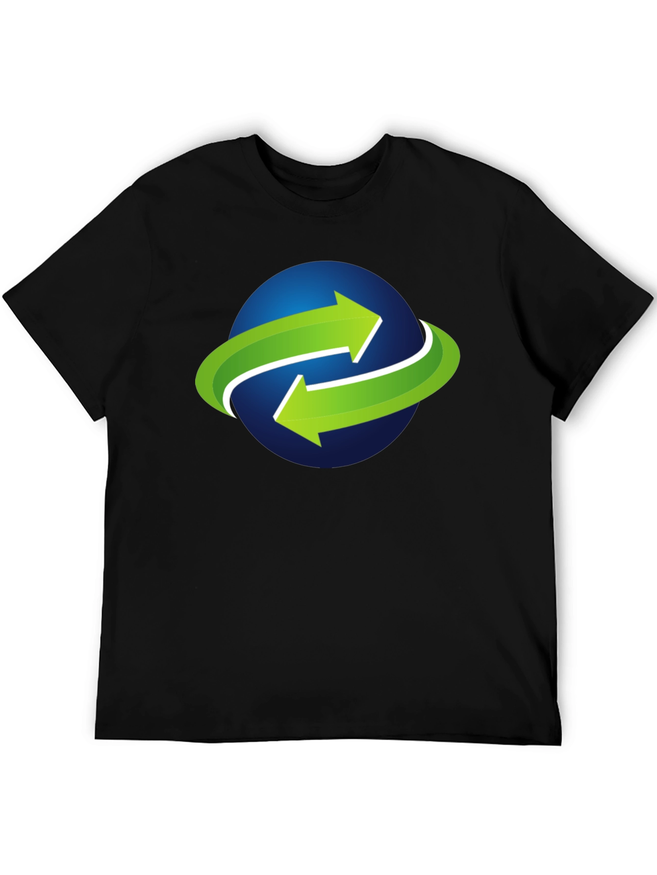 Green Arrow Globe Graphic Tee - Black