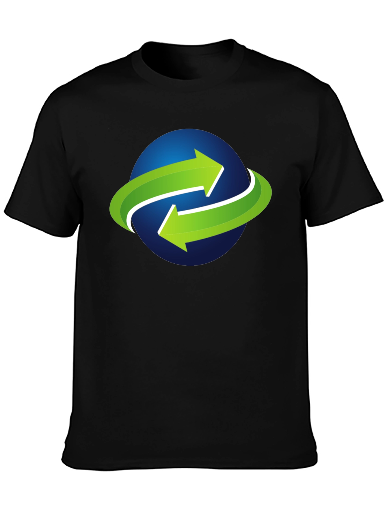 Green Arrow Globe Graphic Tee - Black