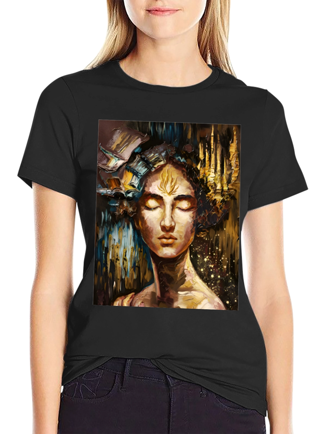 Abstract Art Print Black Unisex T-Shirt