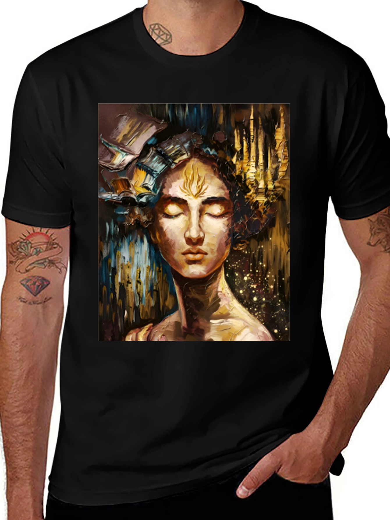 Abstract Art Print Black Unisex T-Shirt