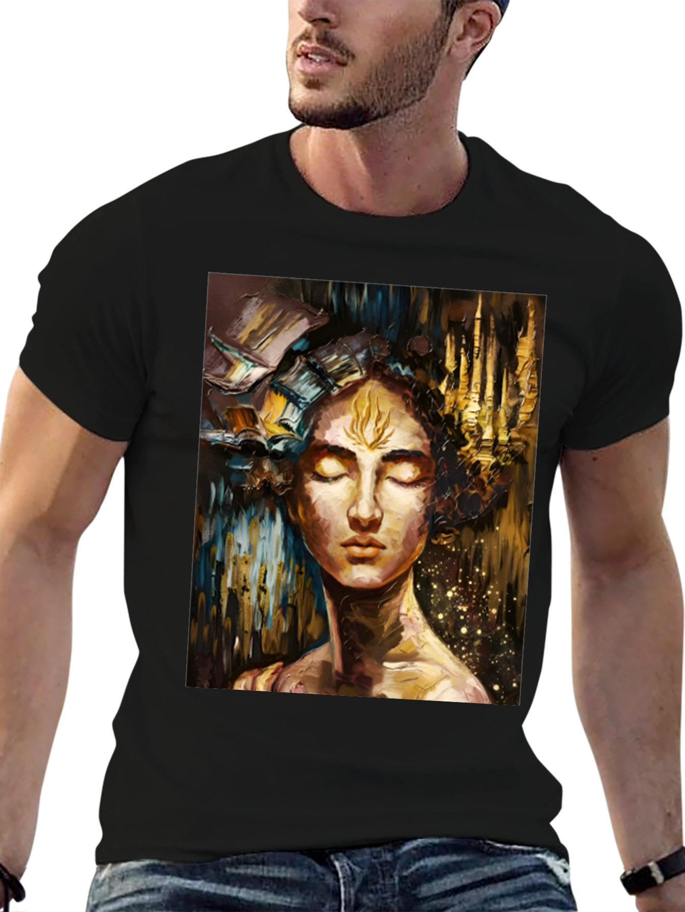 Abstract Art Print Black Unisex T-Shirt