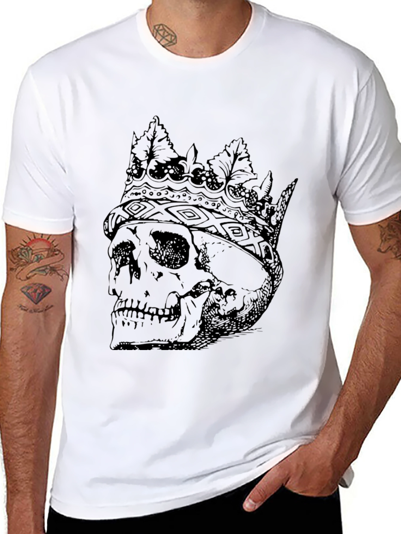 Skull King Graphic Tee - Black Cotton Blend