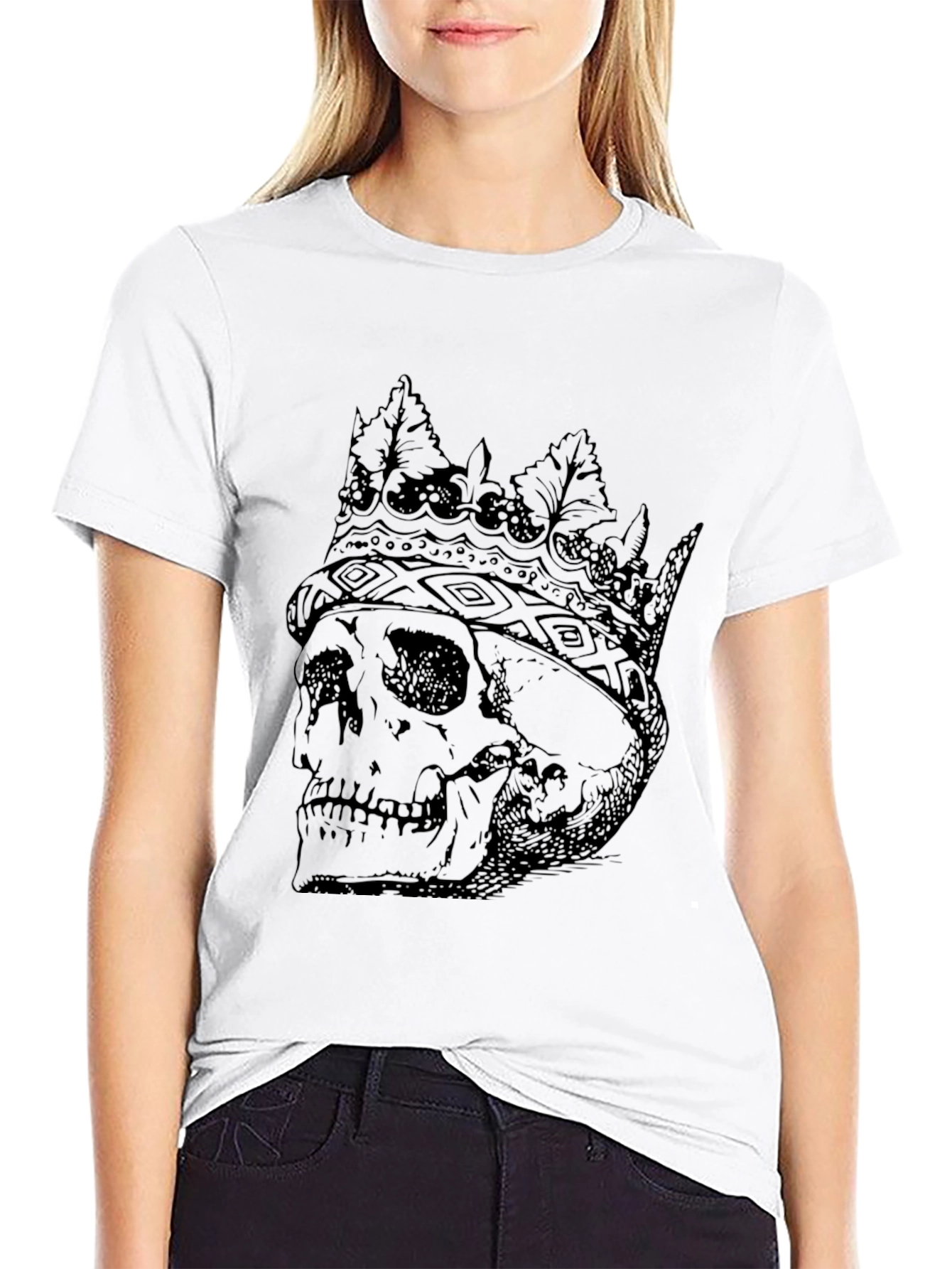 Skull King Graphic Tee - Black Cotton Blend