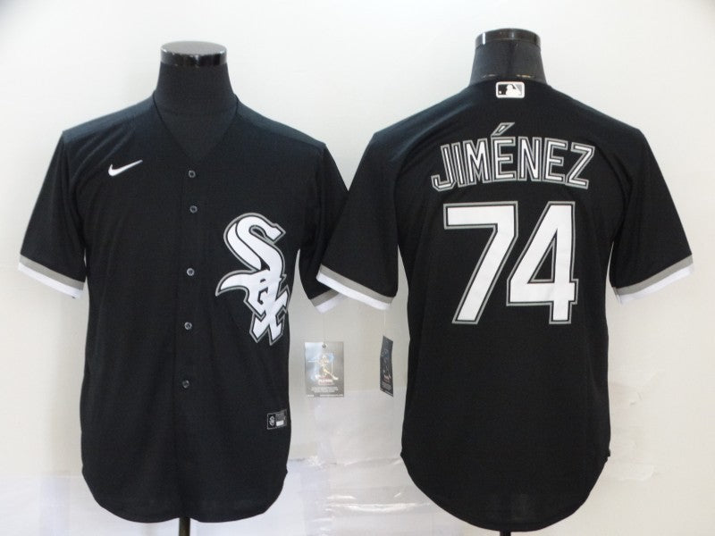 Men's Chicago White Sox Eloy Jimenez #74 Black Replica Baseball Jerseys