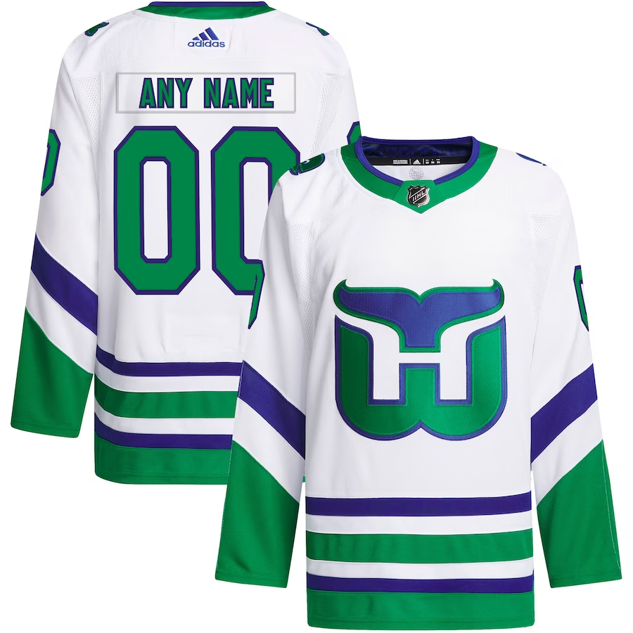 Men's Carolina Hurricanes White Whalers Primegreen Custom Jerseys