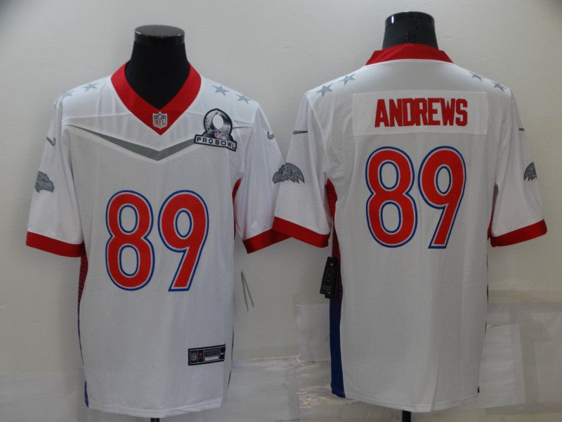 Men's Baltimore Ravens Mark Andrews #89 White ALL STAR Game Jerseys