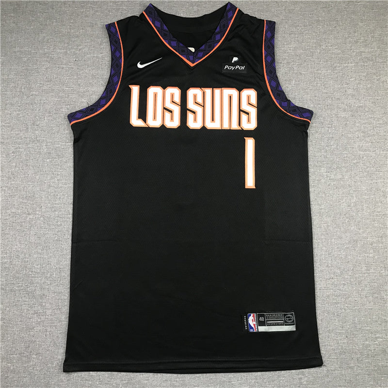 Men's Phoenix Suns Devin Booker #1 Black Replica Jerseys - City Edition
