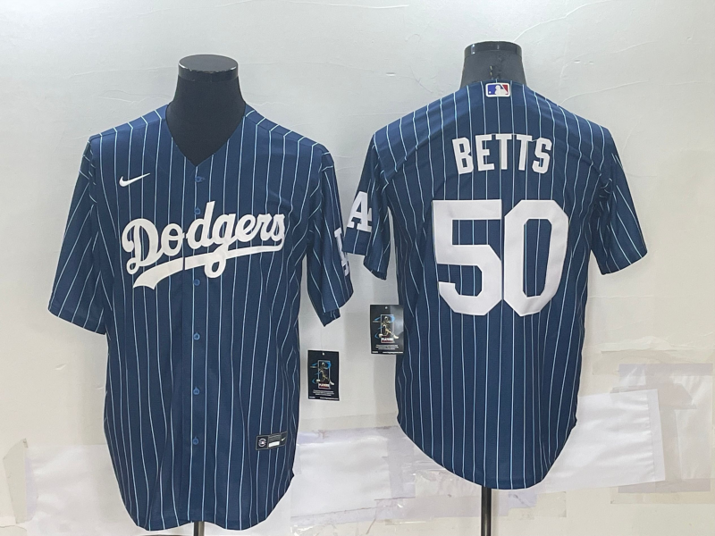 Men's Los Angeles Dodgers Mookie Betts #50 Blue Fashion Baseball Jerseys