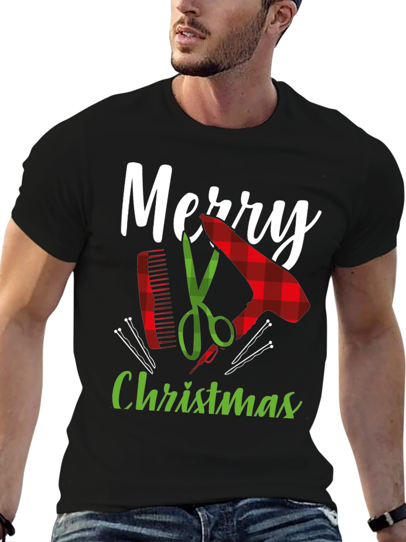 Merry Christmas Barber Graphic Tee