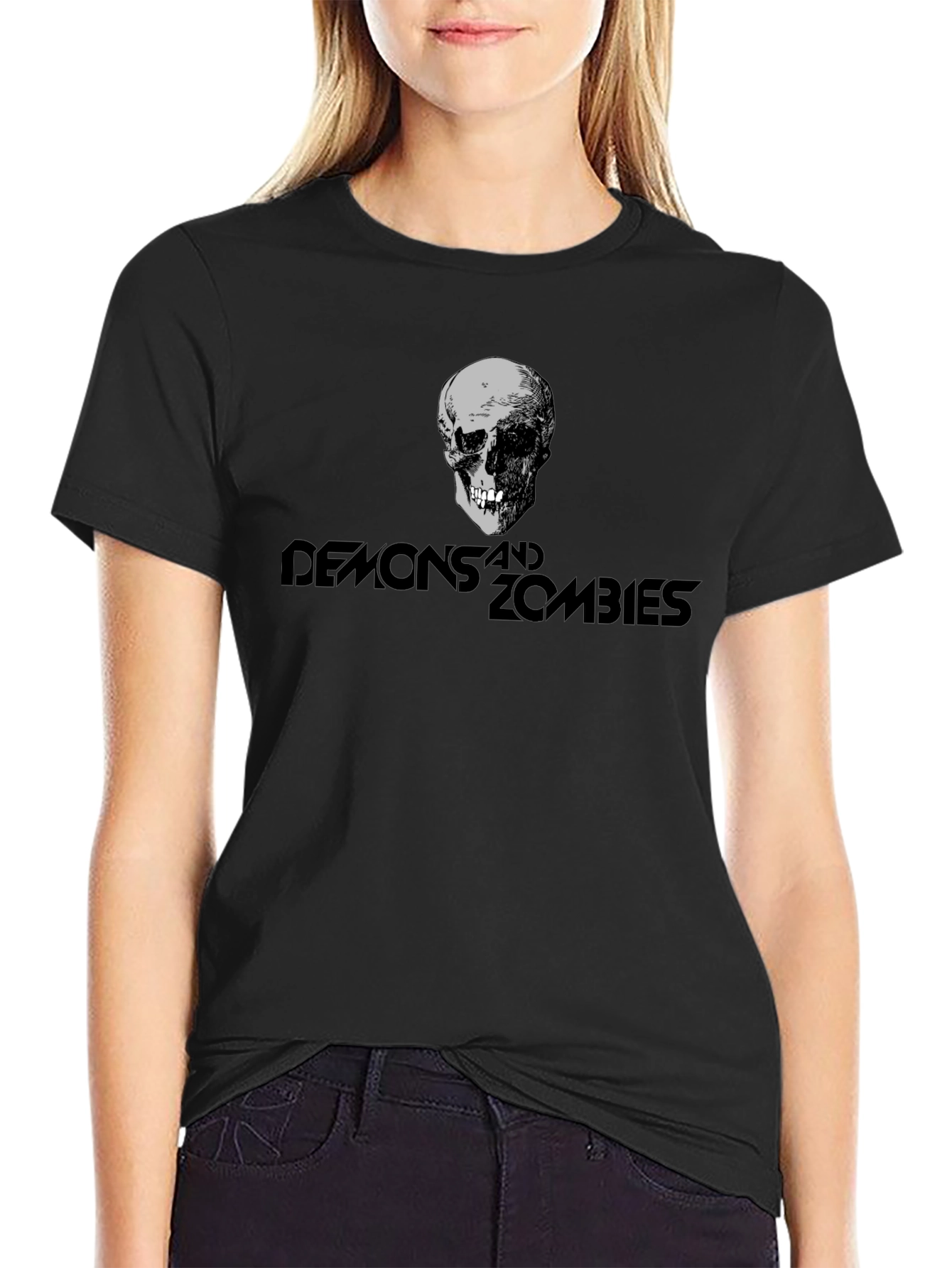 Demons and Zombies Graphic T-Shirt - Skull Design