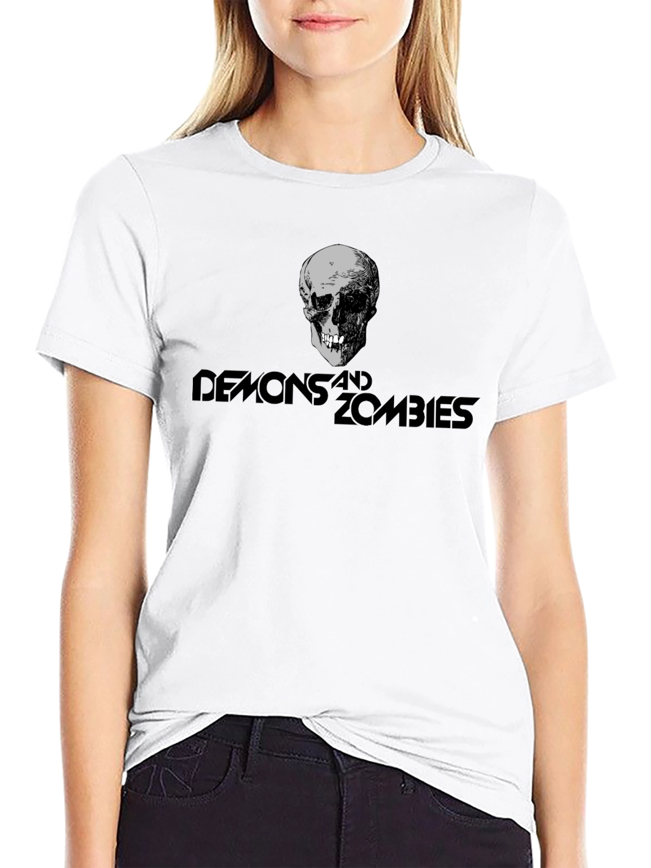 Demons and Zombies Graphic T-Shirt - Skull Design