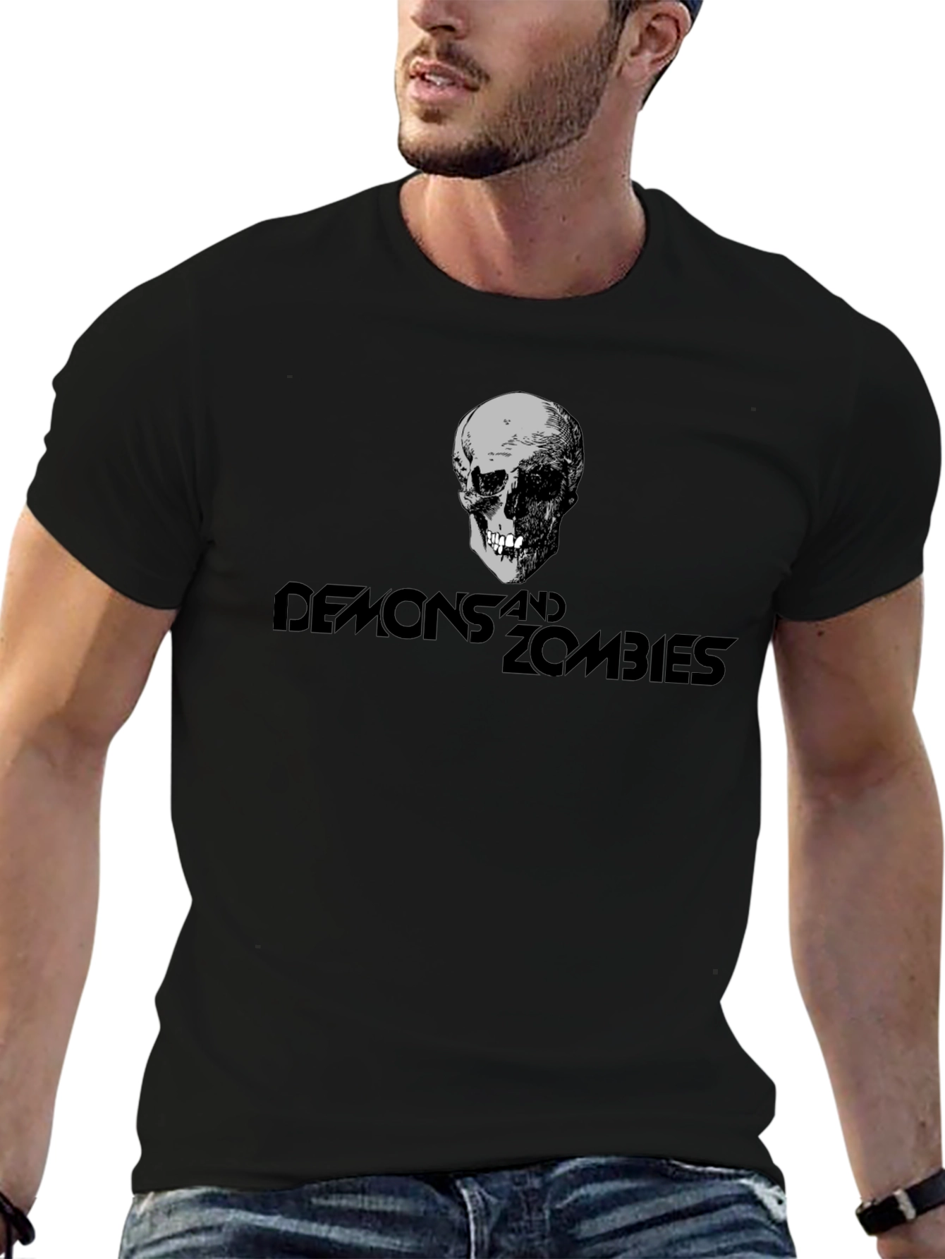 Demons and Zombies Graphic T-Shirt - Skull Design