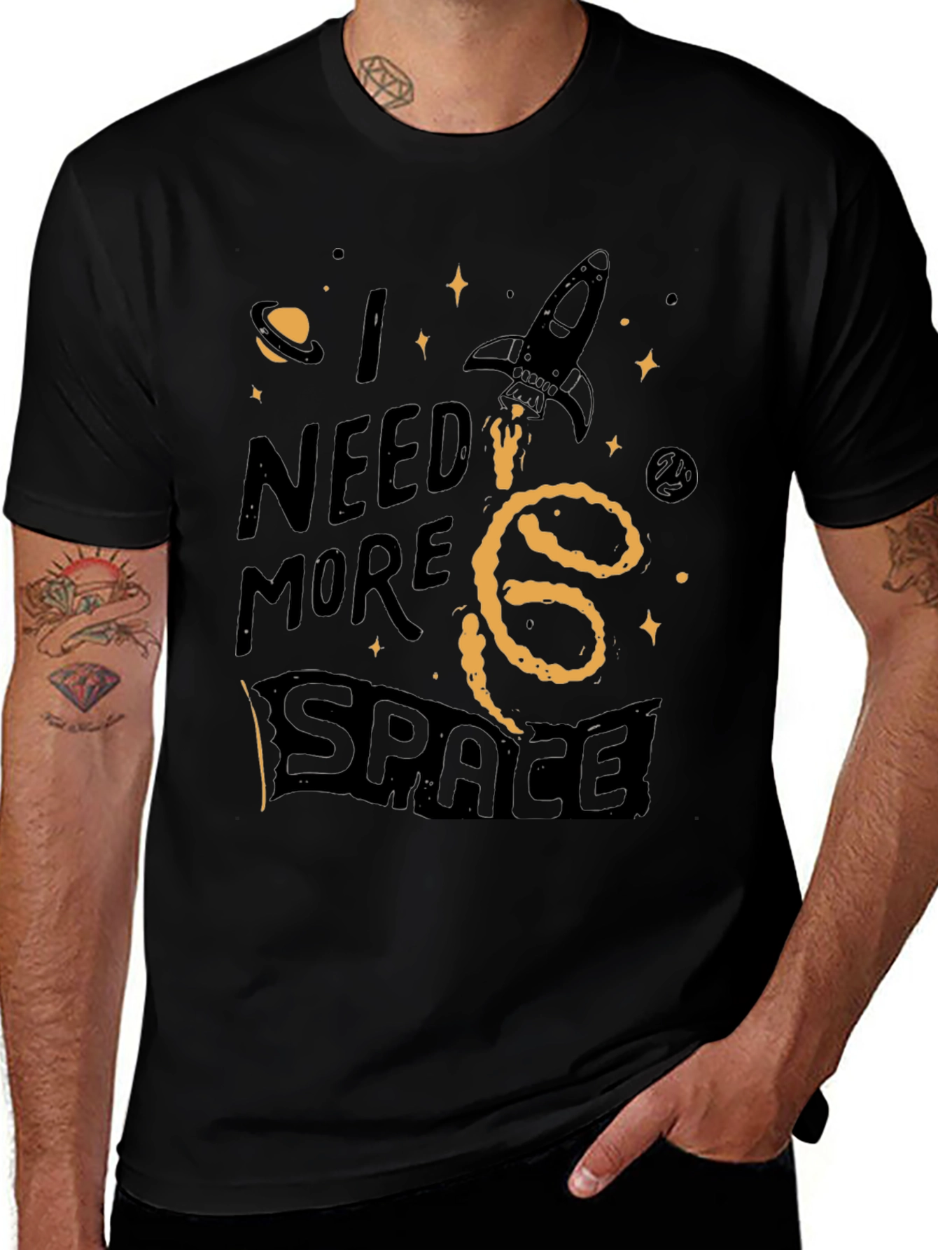 I Need More Space Graphic Tee - Black