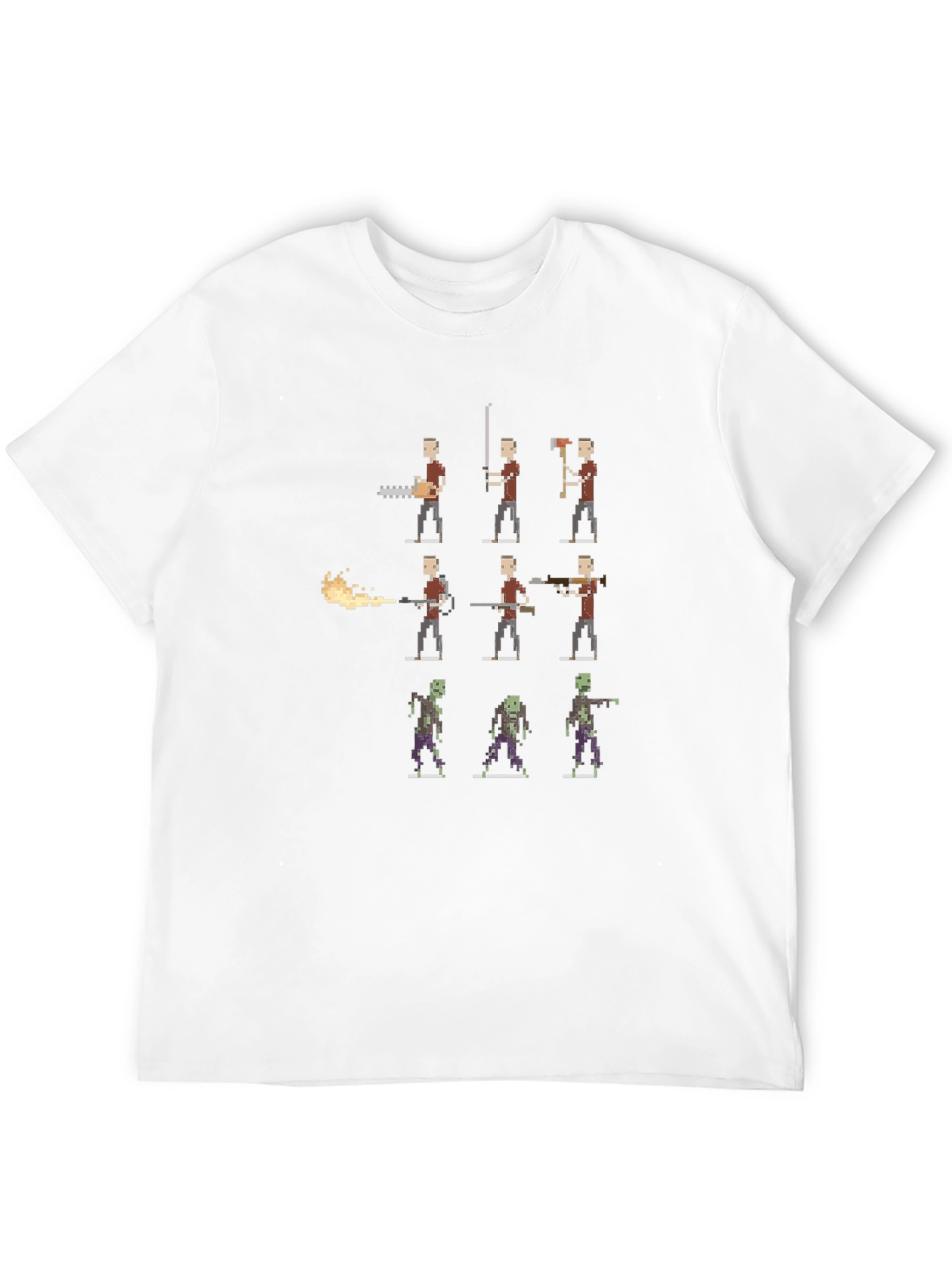 Pixel Zombie Hunter T-Shirt - Black Cotton Tee