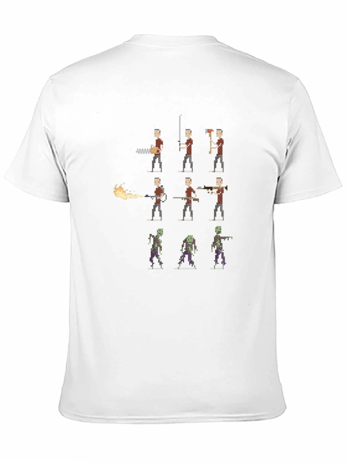 Pixel Zombie Hunter T-Shirt - Black Cotton Tee