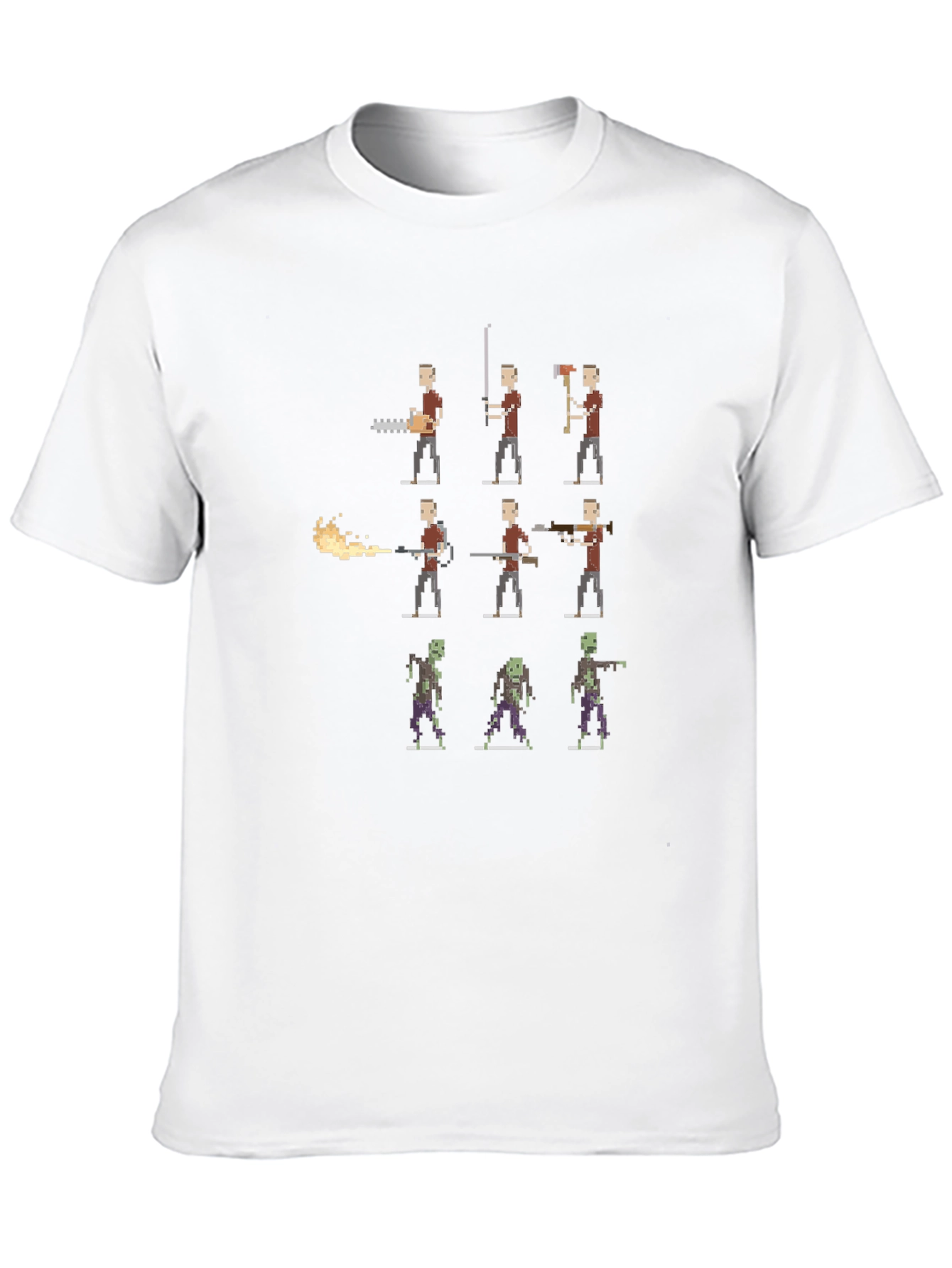 Pixel Zombie Hunter T-Shirt - Black Cotton Tee