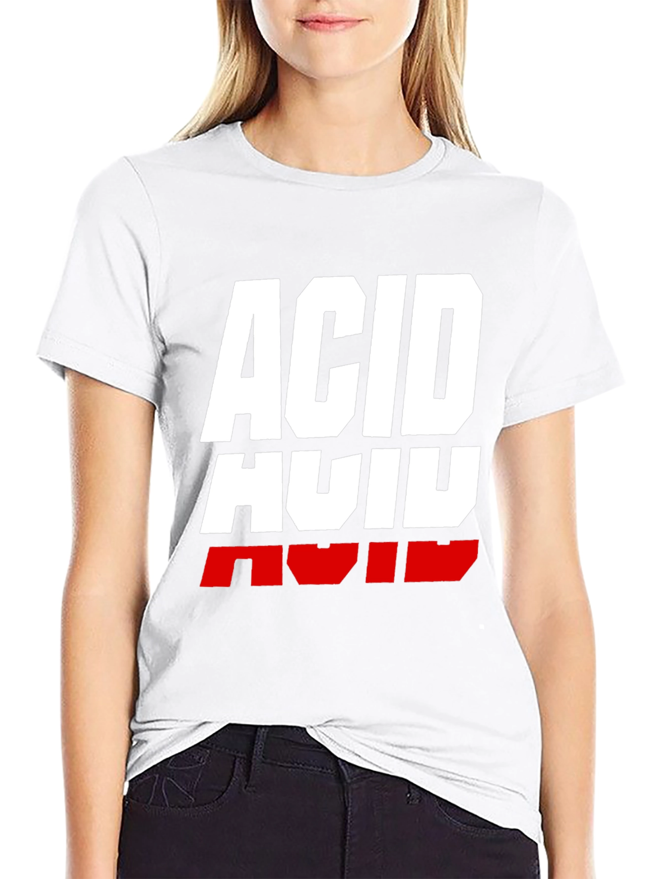Acid Graphic Print T-Shirt - Black