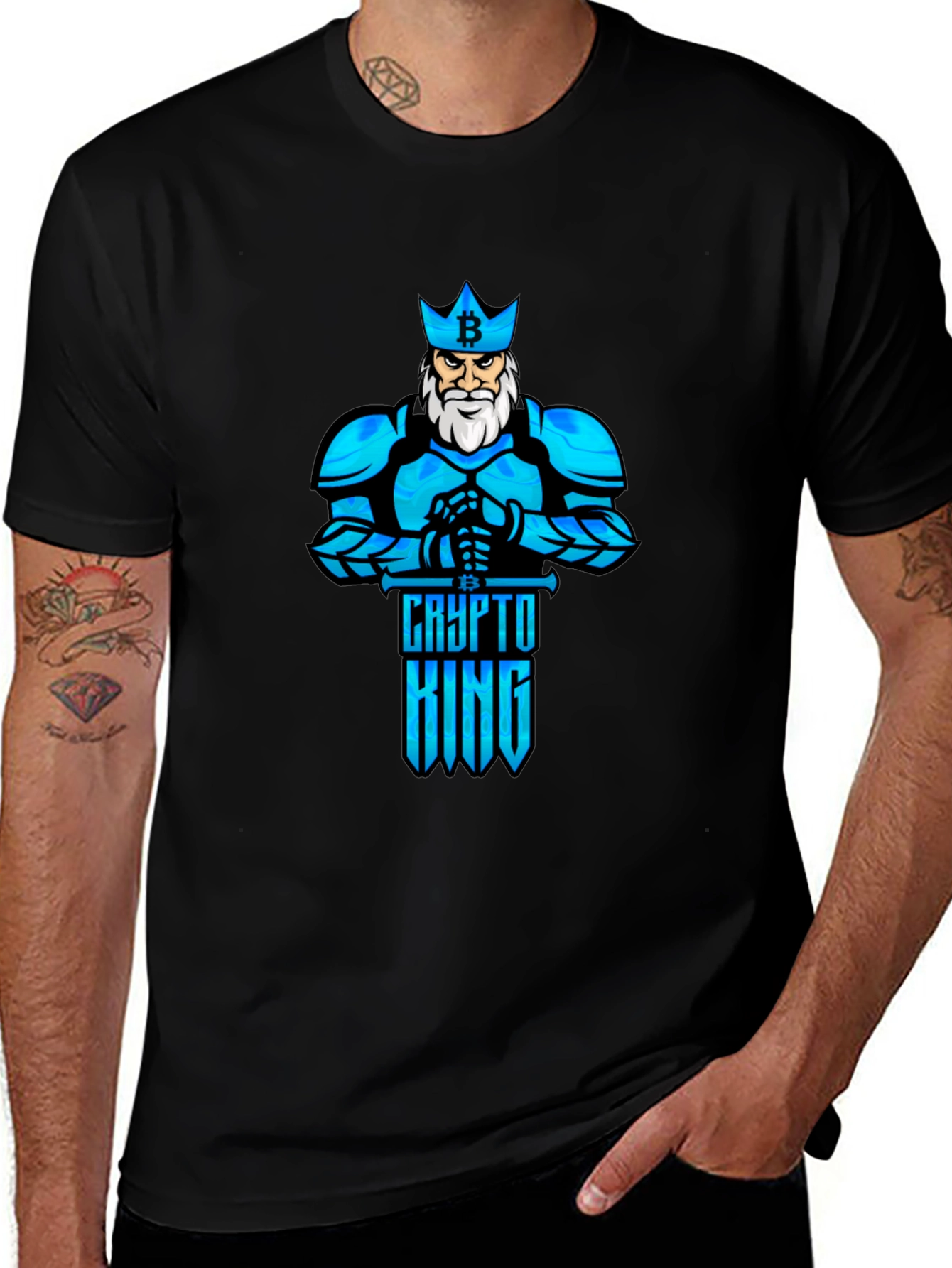 Crypto King Bitcoin T-Shirt - Knight Design