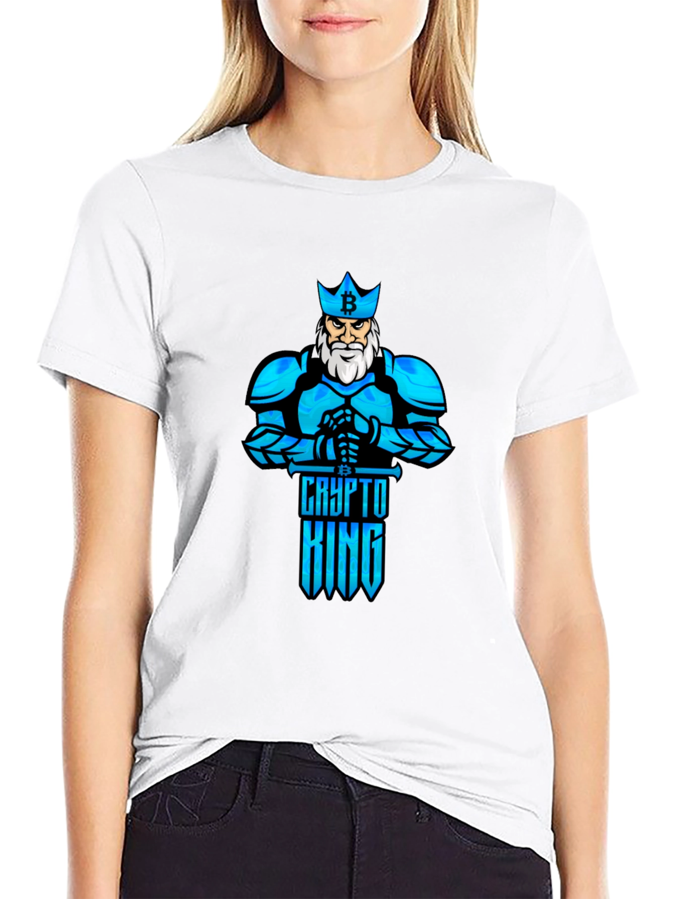 Crypto King Bitcoin T-Shirt - Knight Design