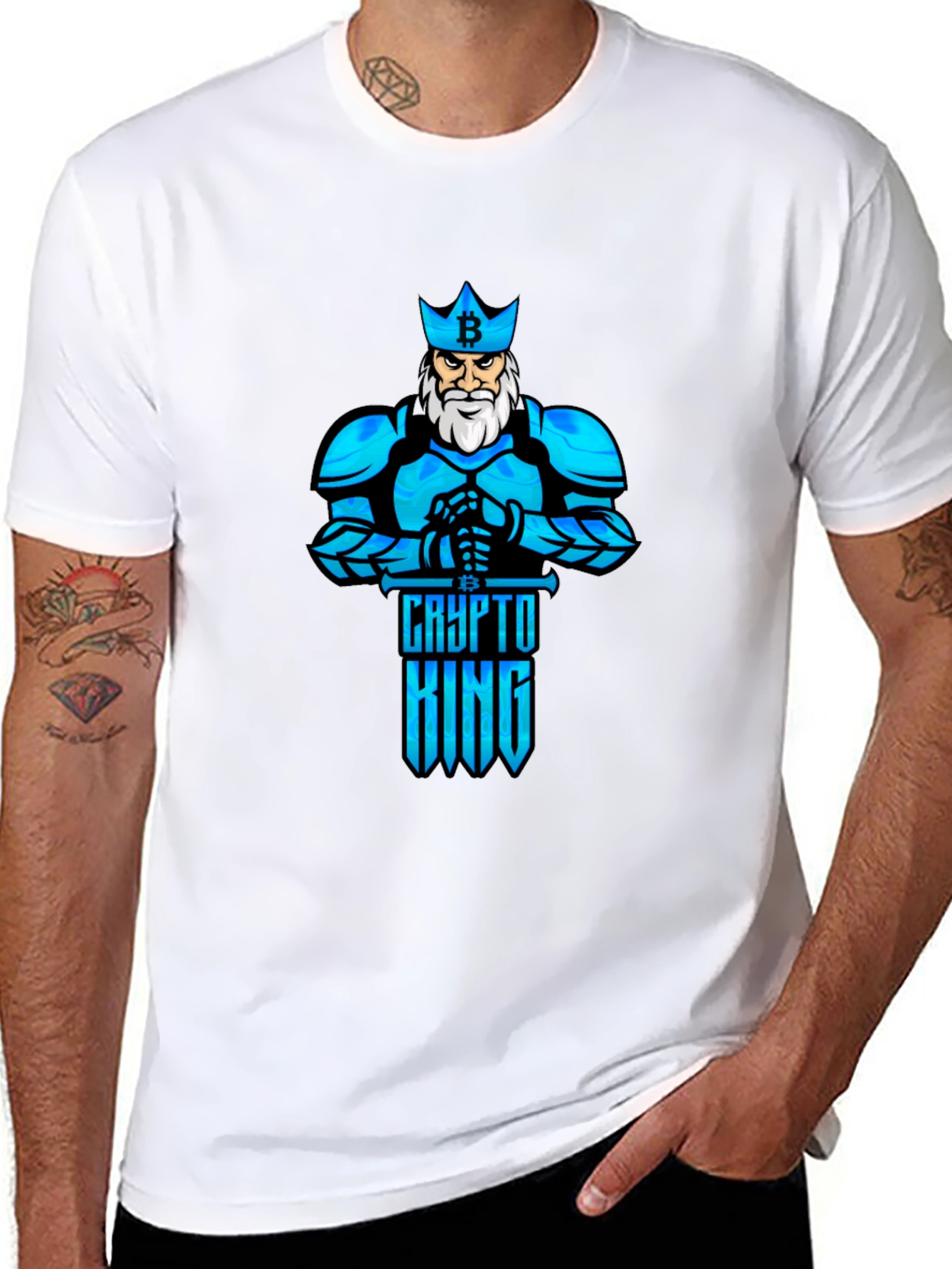 Crypto King Bitcoin T-Shirt - Knight Design