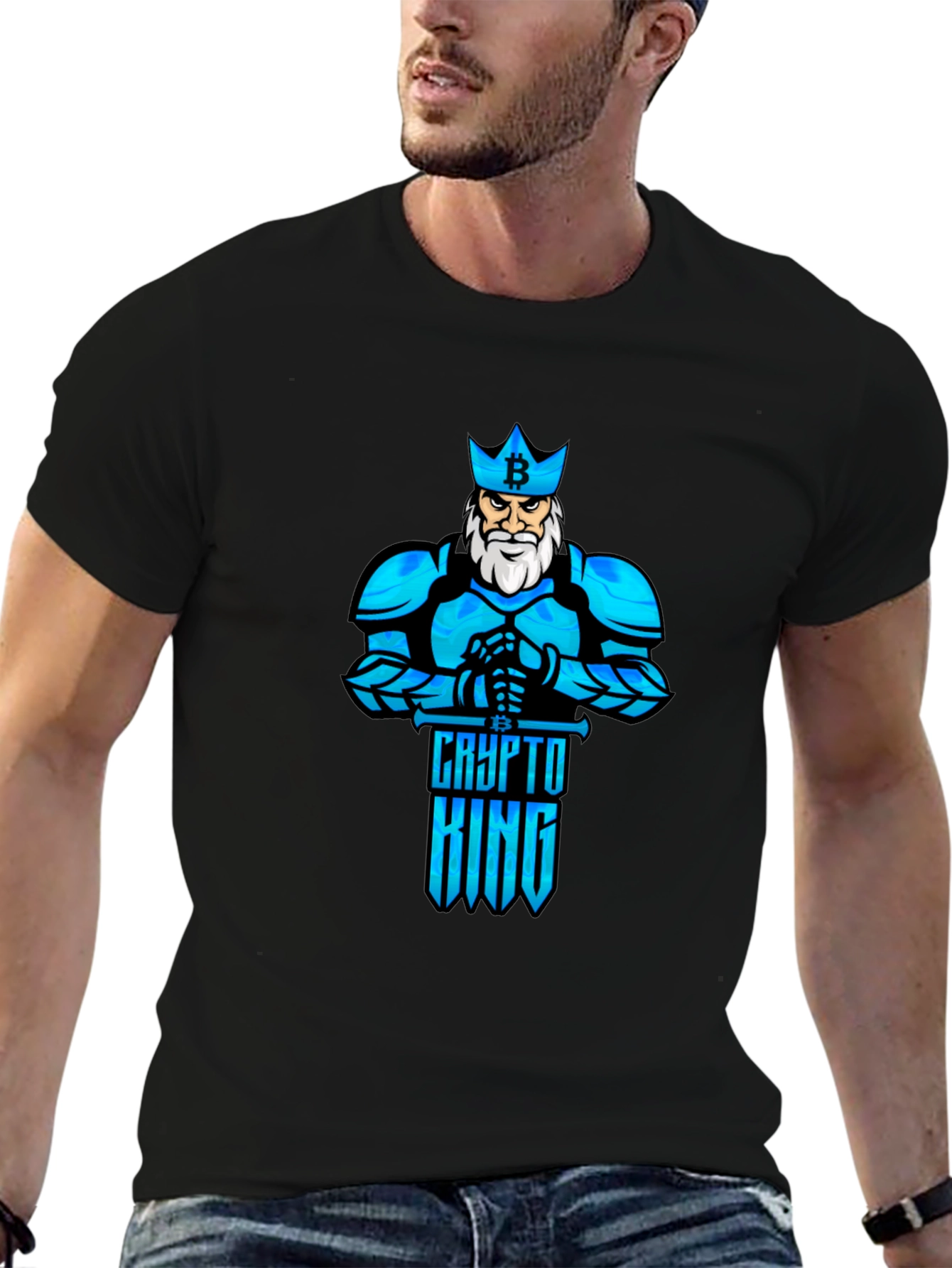Crypto King Bitcoin T-Shirt - Knight Design