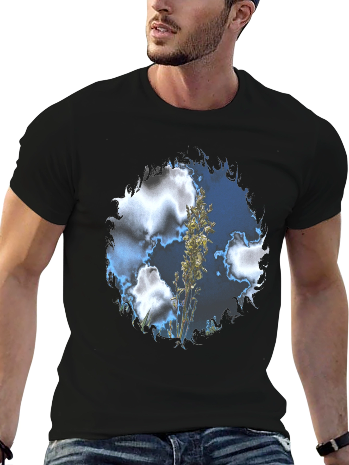 Sky High T-Shirt - Black Cotton Blend Tee